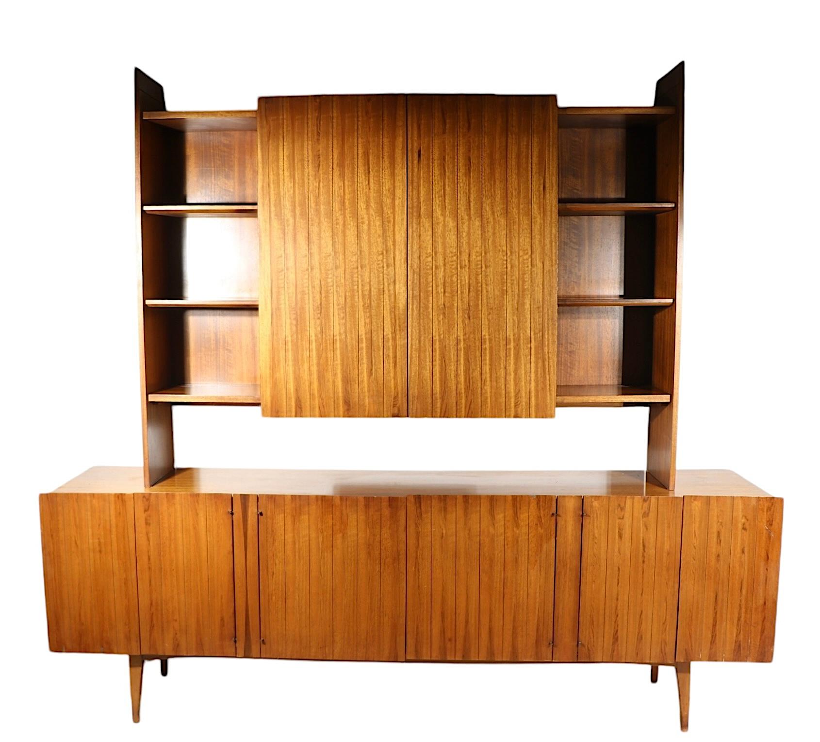 Wood Mid Century Sideboard Credenza by The Lane Furniture Company c 1950/60's For Sale