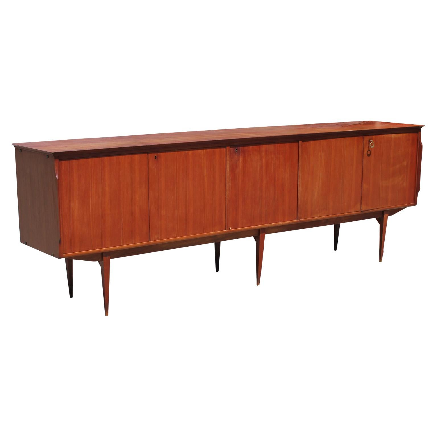 Mid-Century Modern Midcentury Sideboard / Credenza with Hidden Drawers in Style of Kofod Larsen