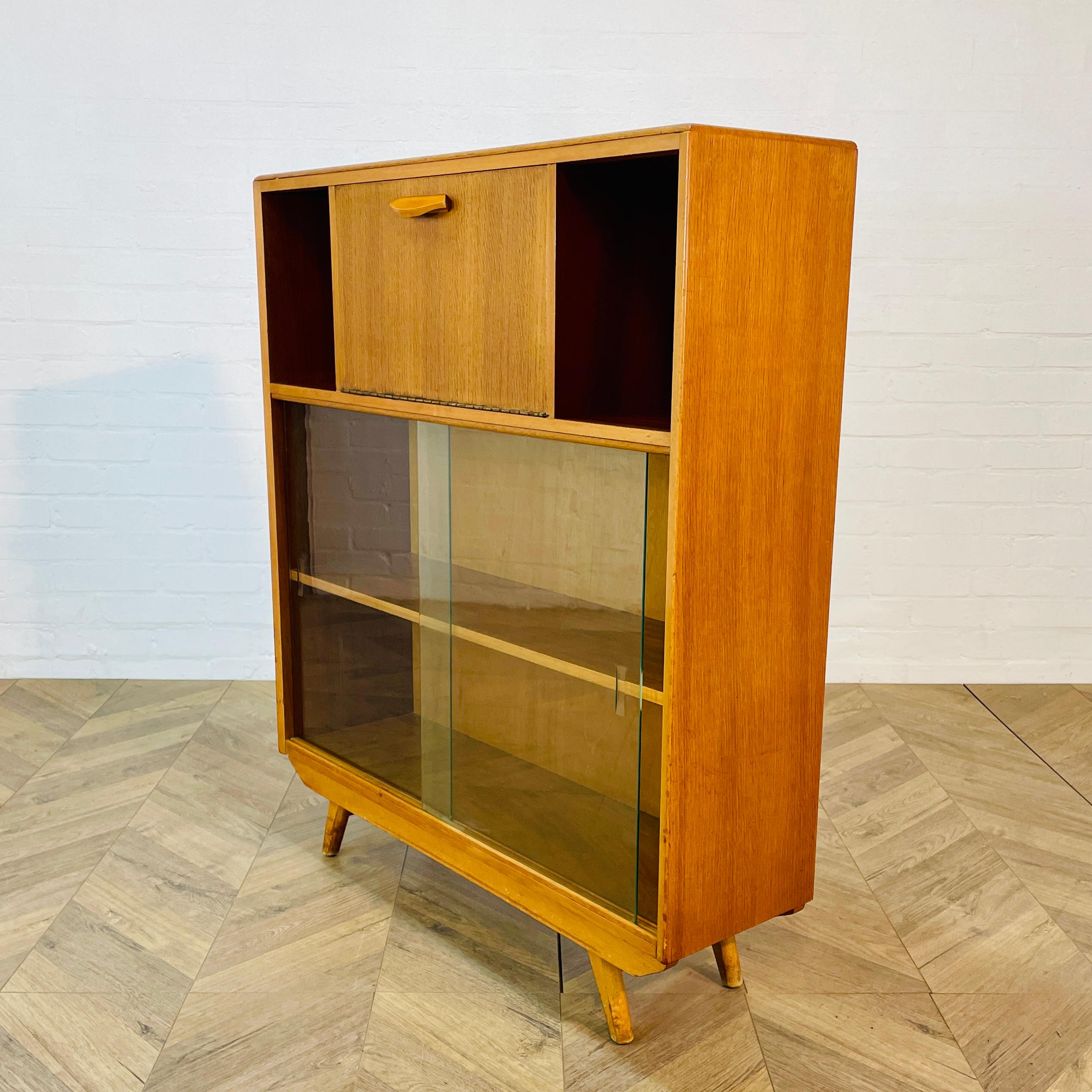 British Mid-Century Sideboard Display Cabinet, Made by Avalon, 1960s For Sale