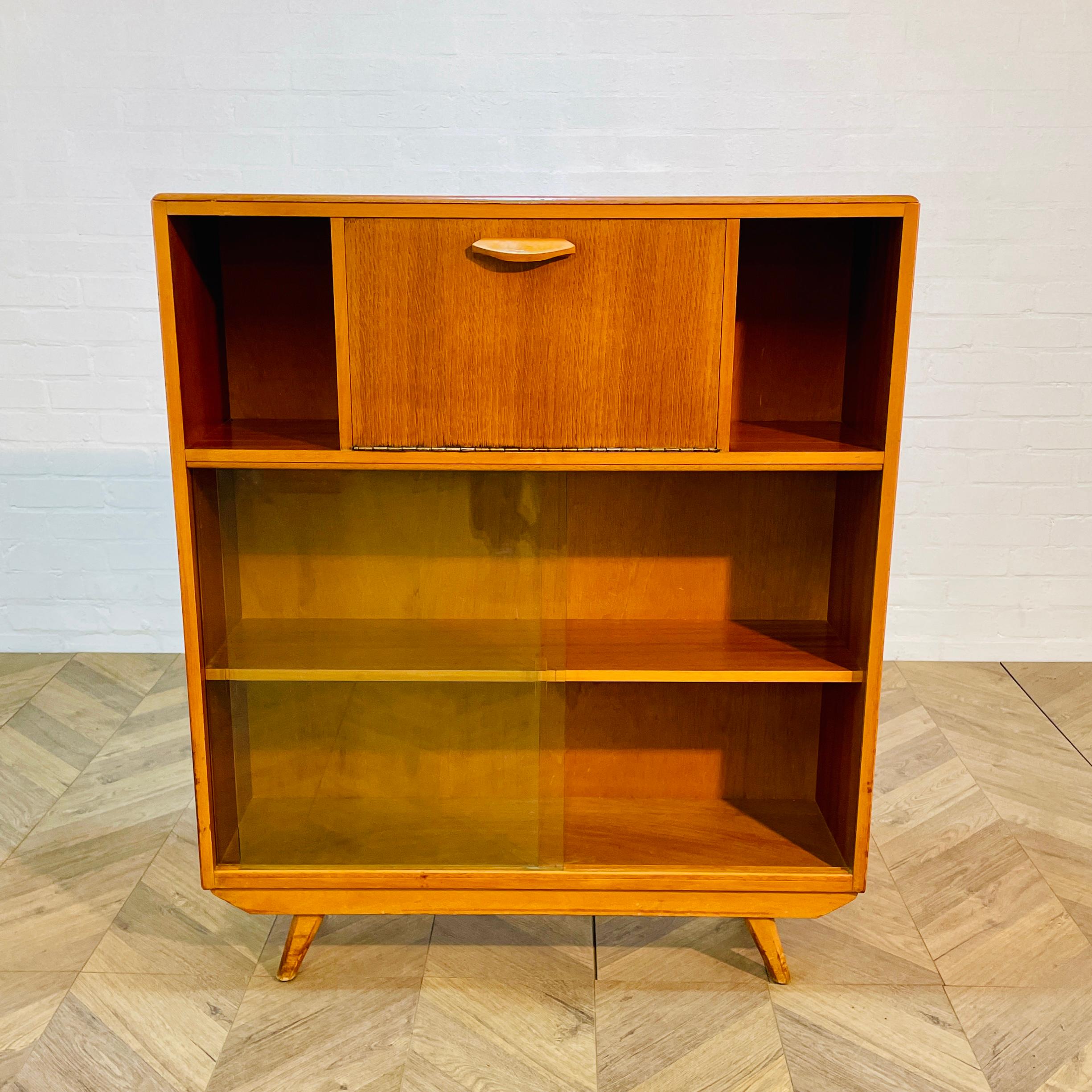 Oak Mid-Century Sideboard Display Cabinet, Made by Avalon, 1960s For Sale