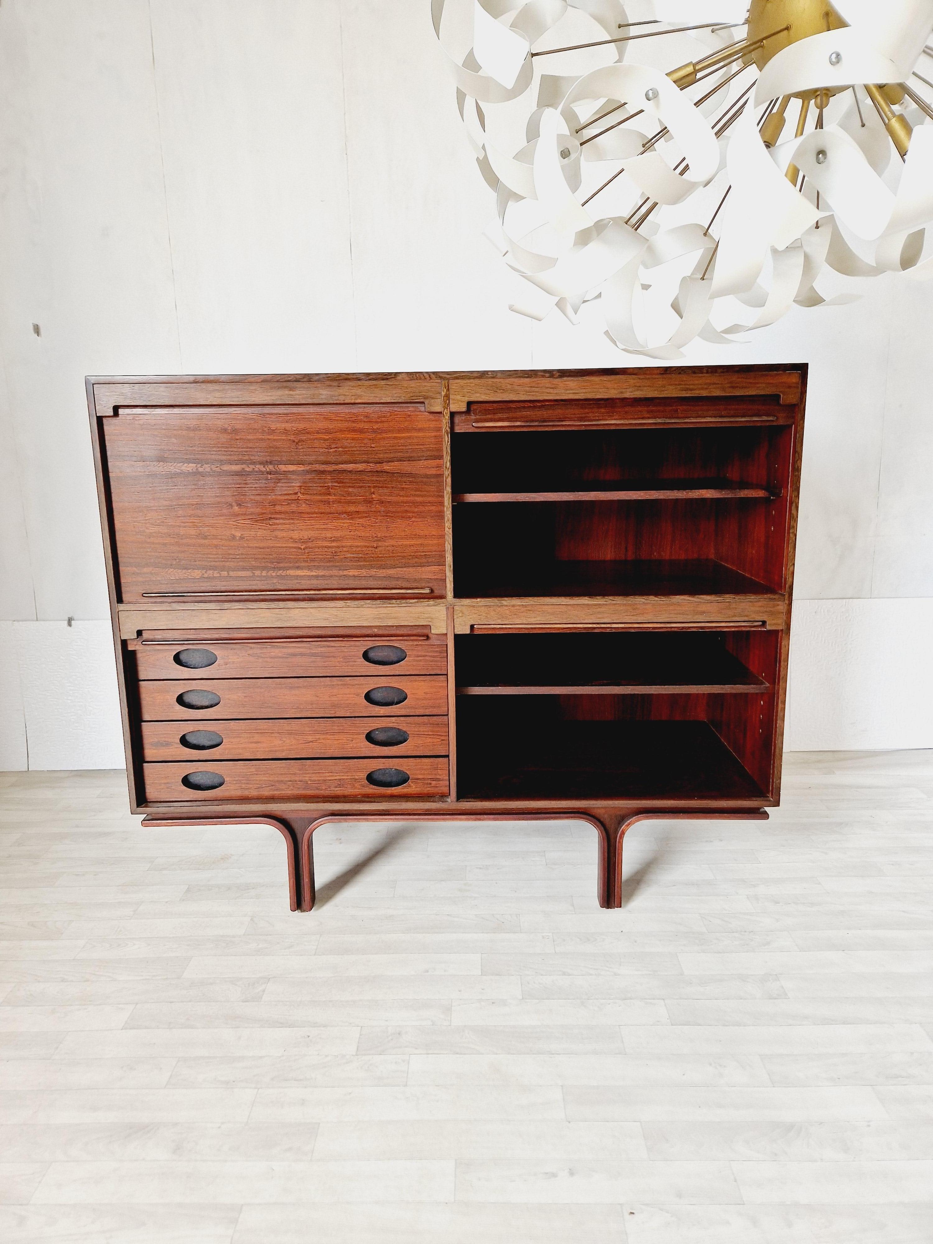 Rosewood Mid Century Sideboard Gianfranco Frattini 1926-2004 For Sale