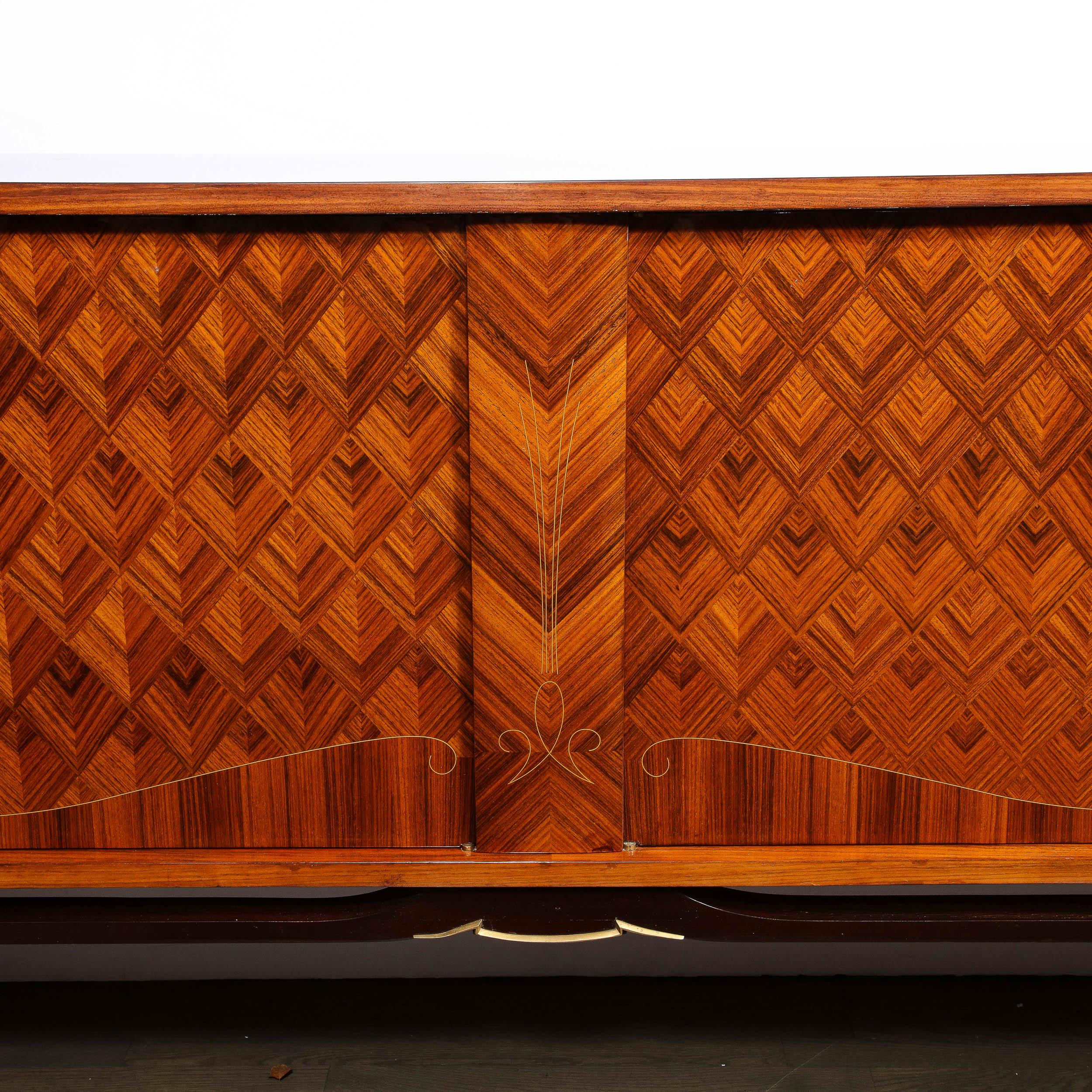 Mid-Century Sideboard in Book-Matched Walnut & Rosewood with Tulip Wood Inlays 4