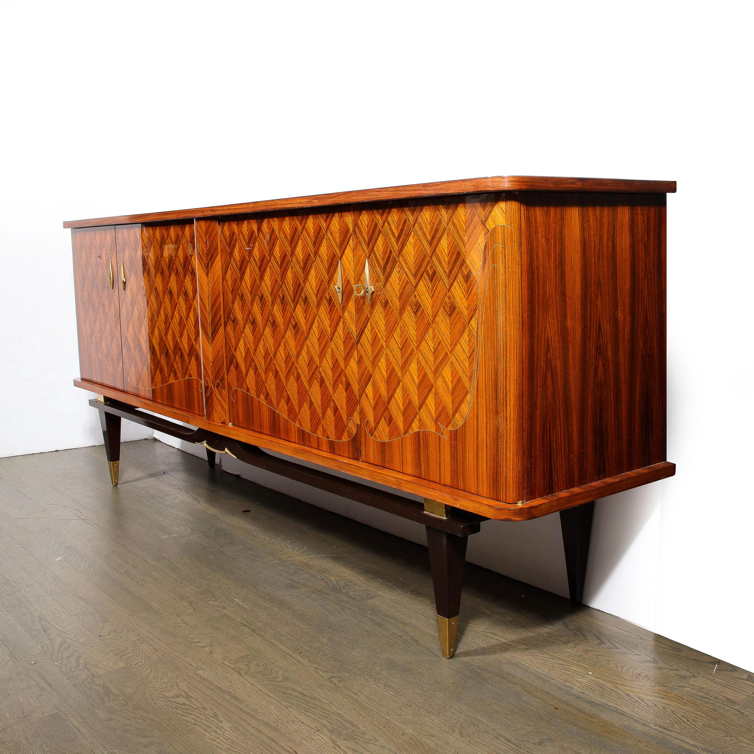 Mid-Century Sideboard in Book-Matched Walnut & Rosewood with Tulip Wood Inlays 7