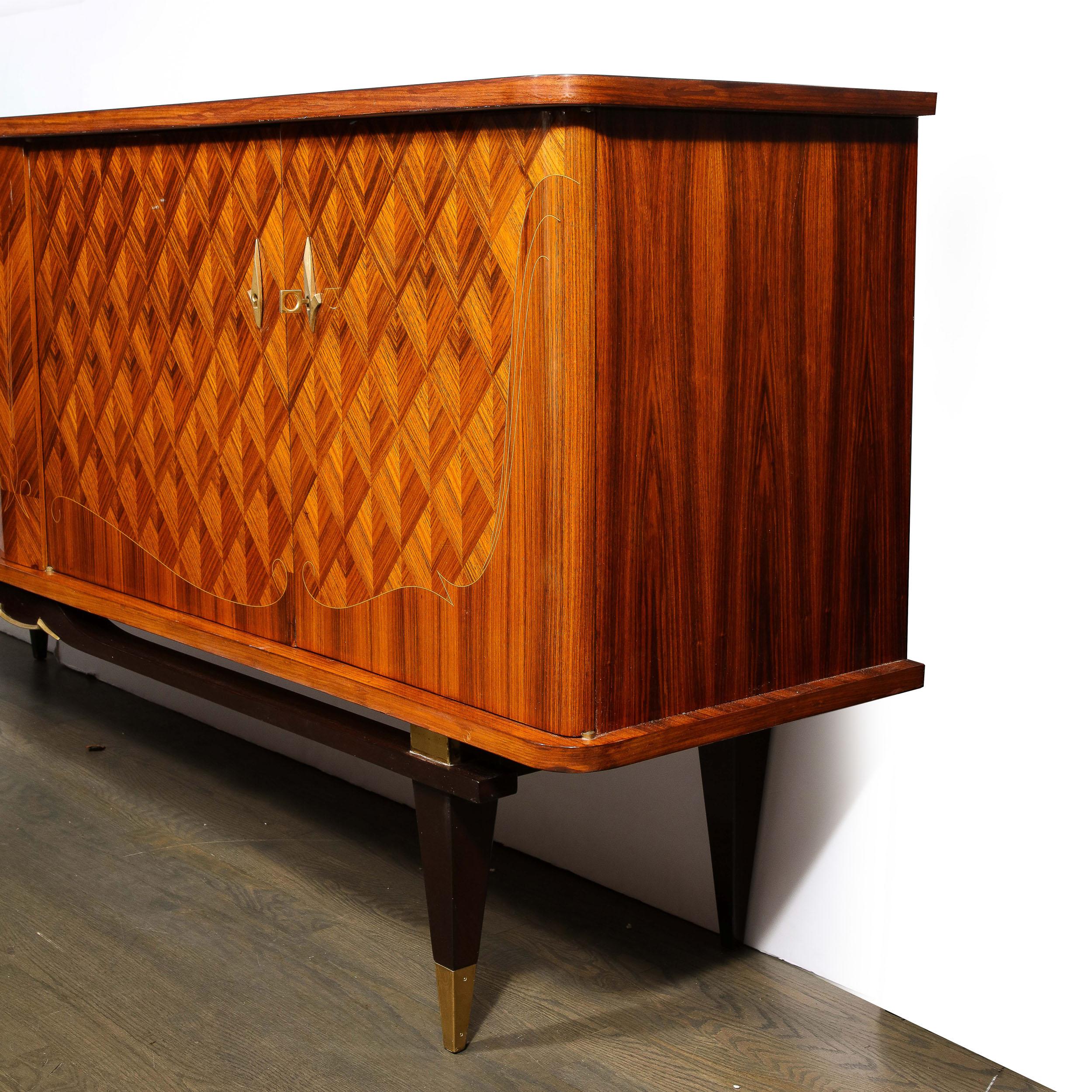Mid-Century Sideboard in Book-Matched Walnut & Rosewood with Tulip Wood Inlays 8