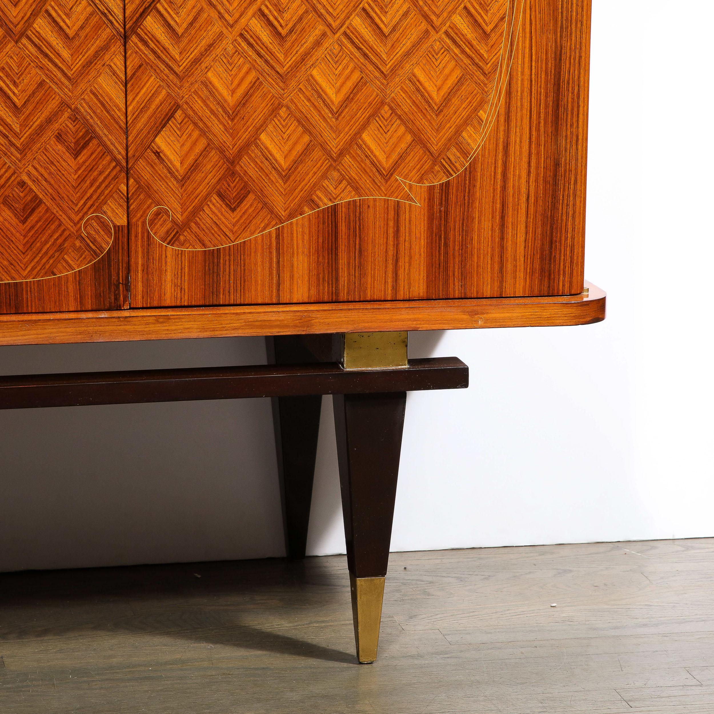Mid-Century Modern Mid-Century Sideboard in Book-Matched Walnut & Rosewood with Tulip Wood Inlays