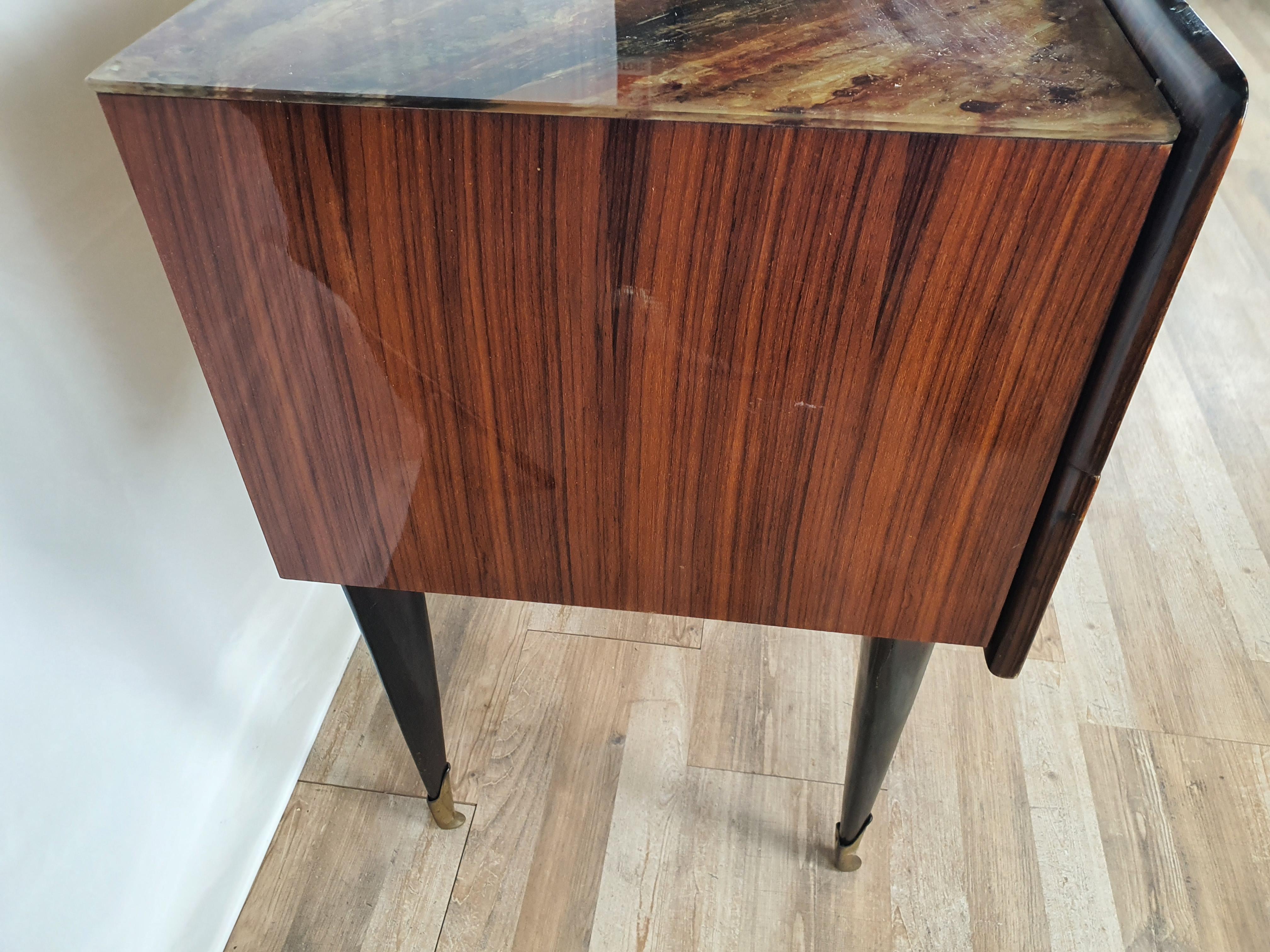 Mid-Century Modern Midcentury Sideboard in Mahogany and Brass