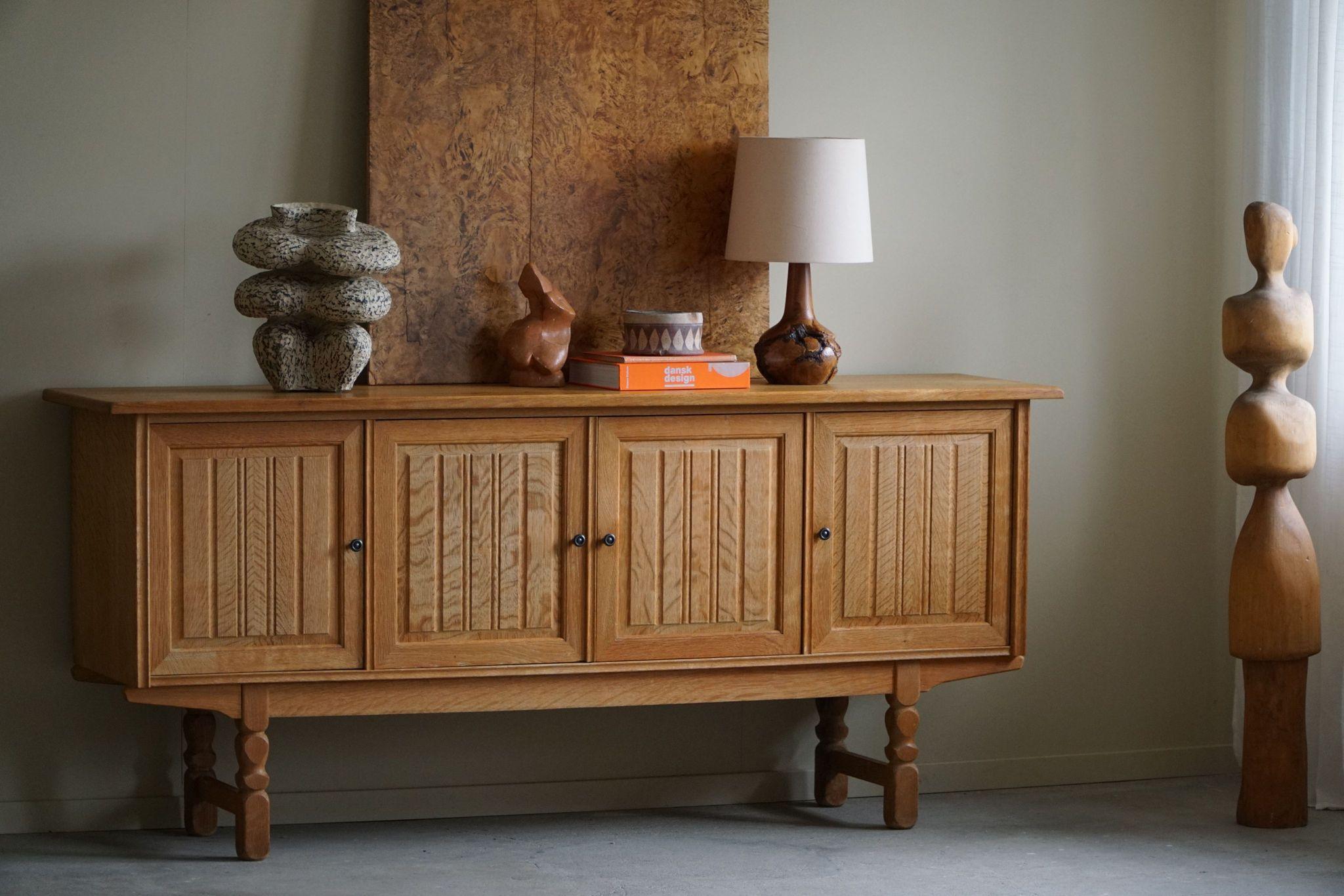 Mid Century Sideboard in Oak, Made by a Danish Cabinetmaker in the 1960s For Sale 7