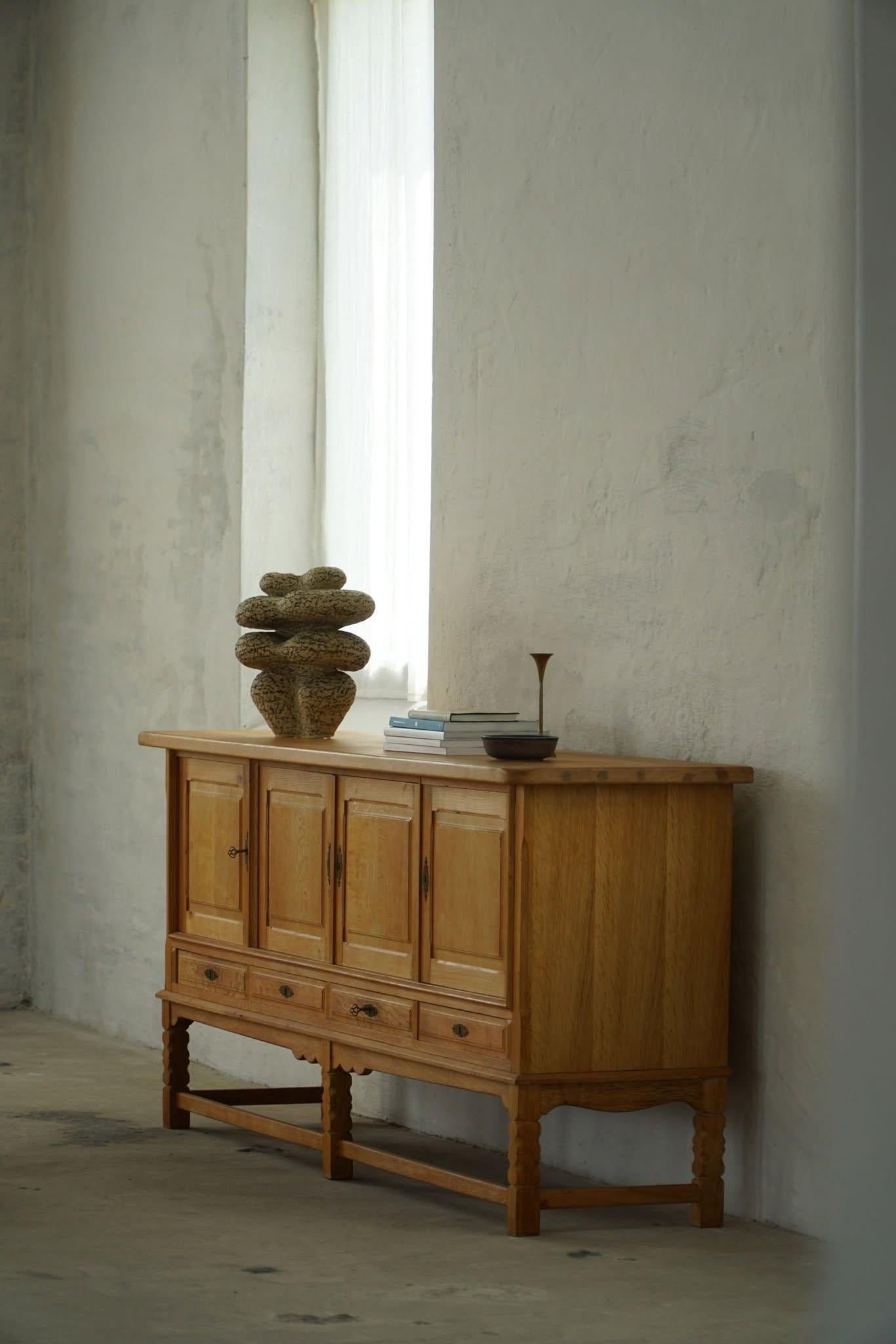 Mid Century Sideboard in Oak, Made by a Danish Cabinetmaker in the 1960s For Sale 8