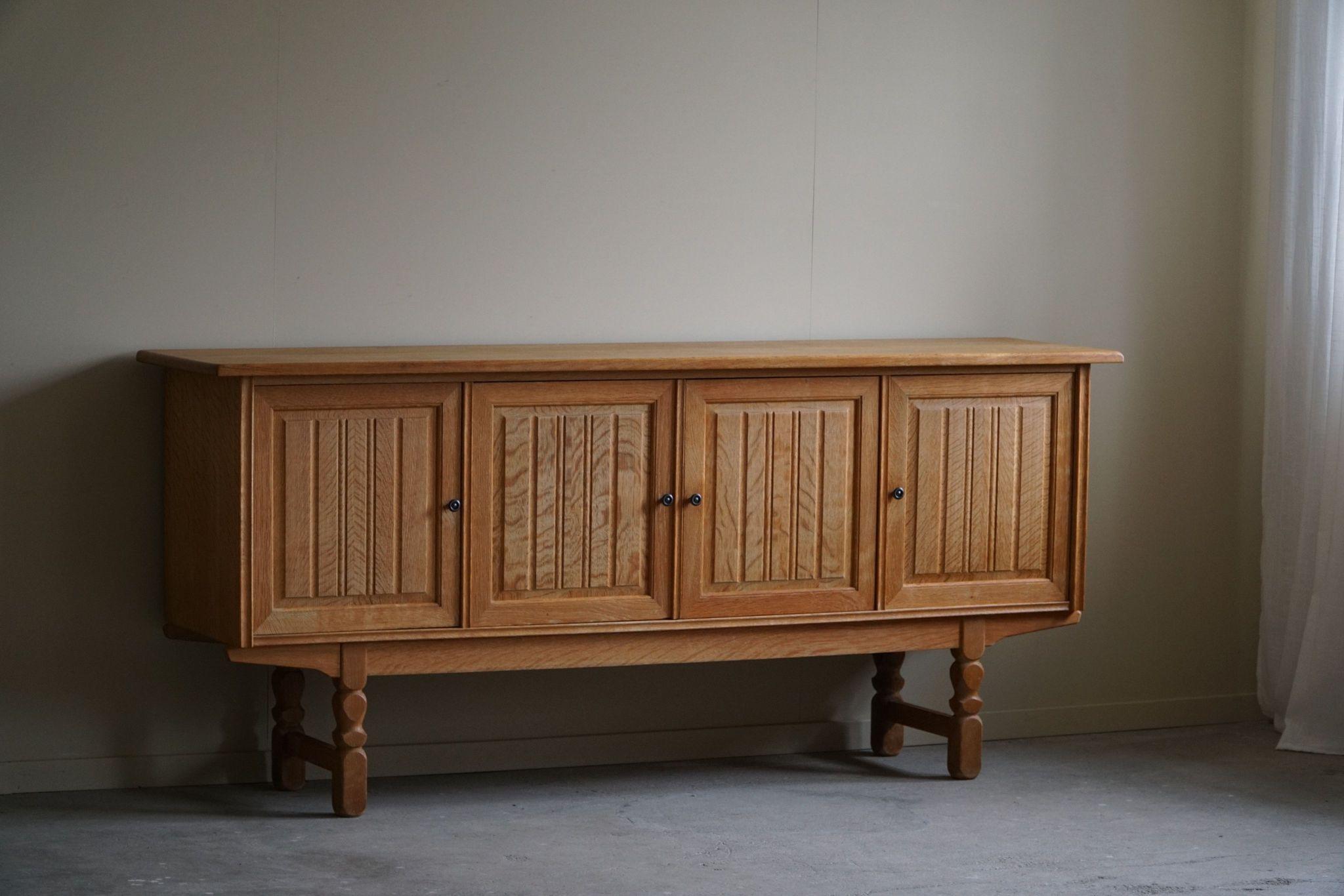 Mid Century Sideboard in Oak, Made by a Danish Cabinetmaker in the 1960s For Sale 11