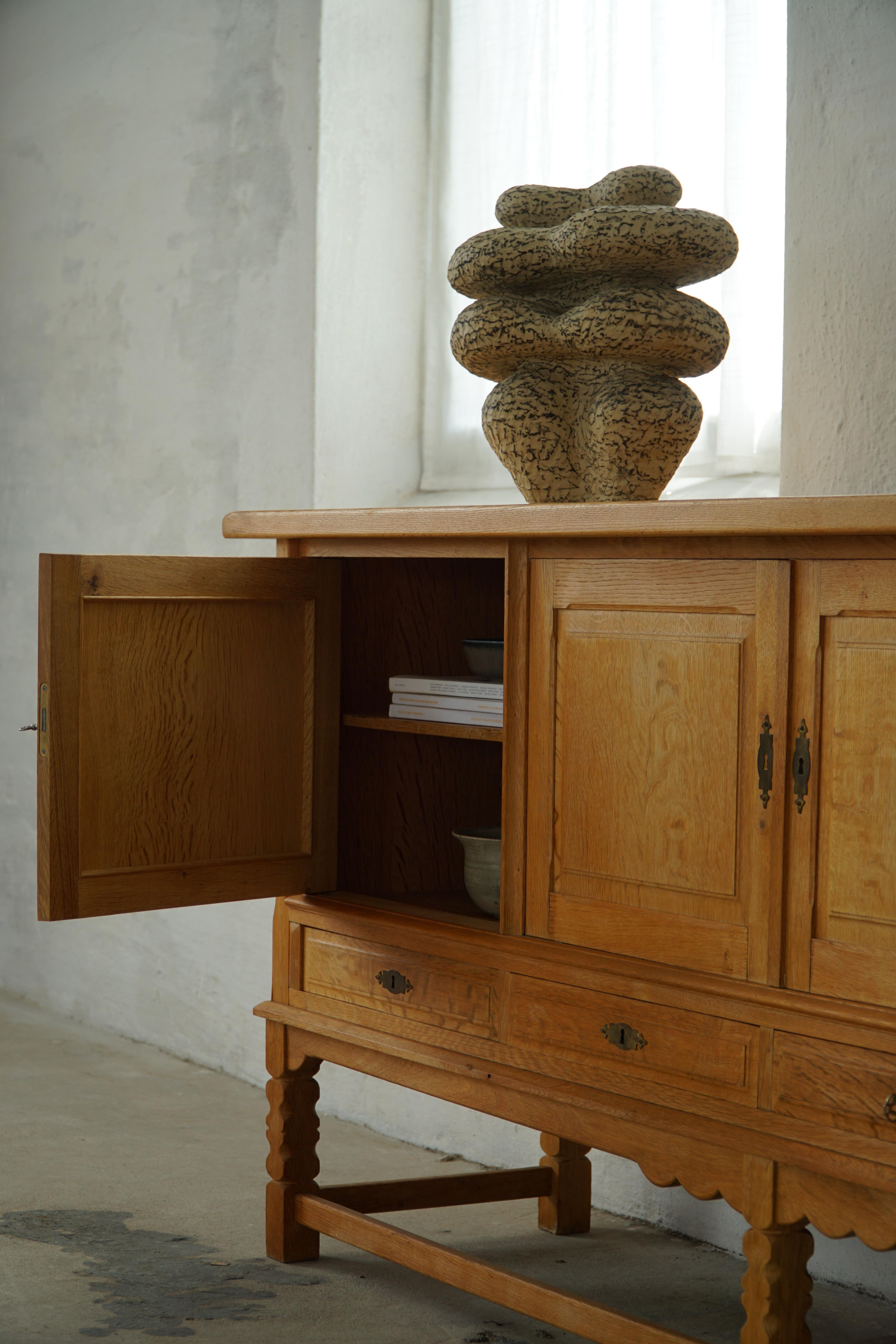 Mid Century Sideboard in Oak, Made by a Danish Cabinetmaker in the 1960s For Sale 14
