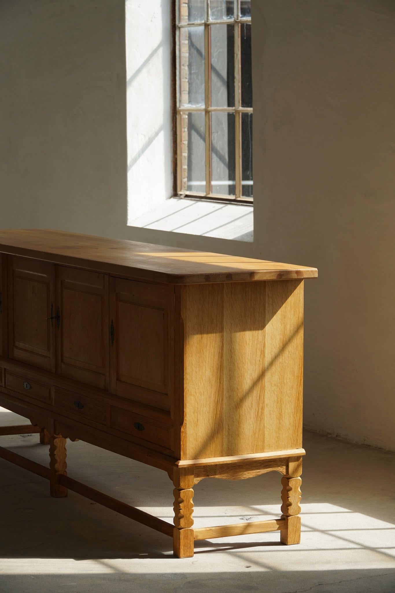 Mid-Century Modern Mid Century Sideboard in Oak, Made by a Danish Cabinetmaker in the 1960s For Sale