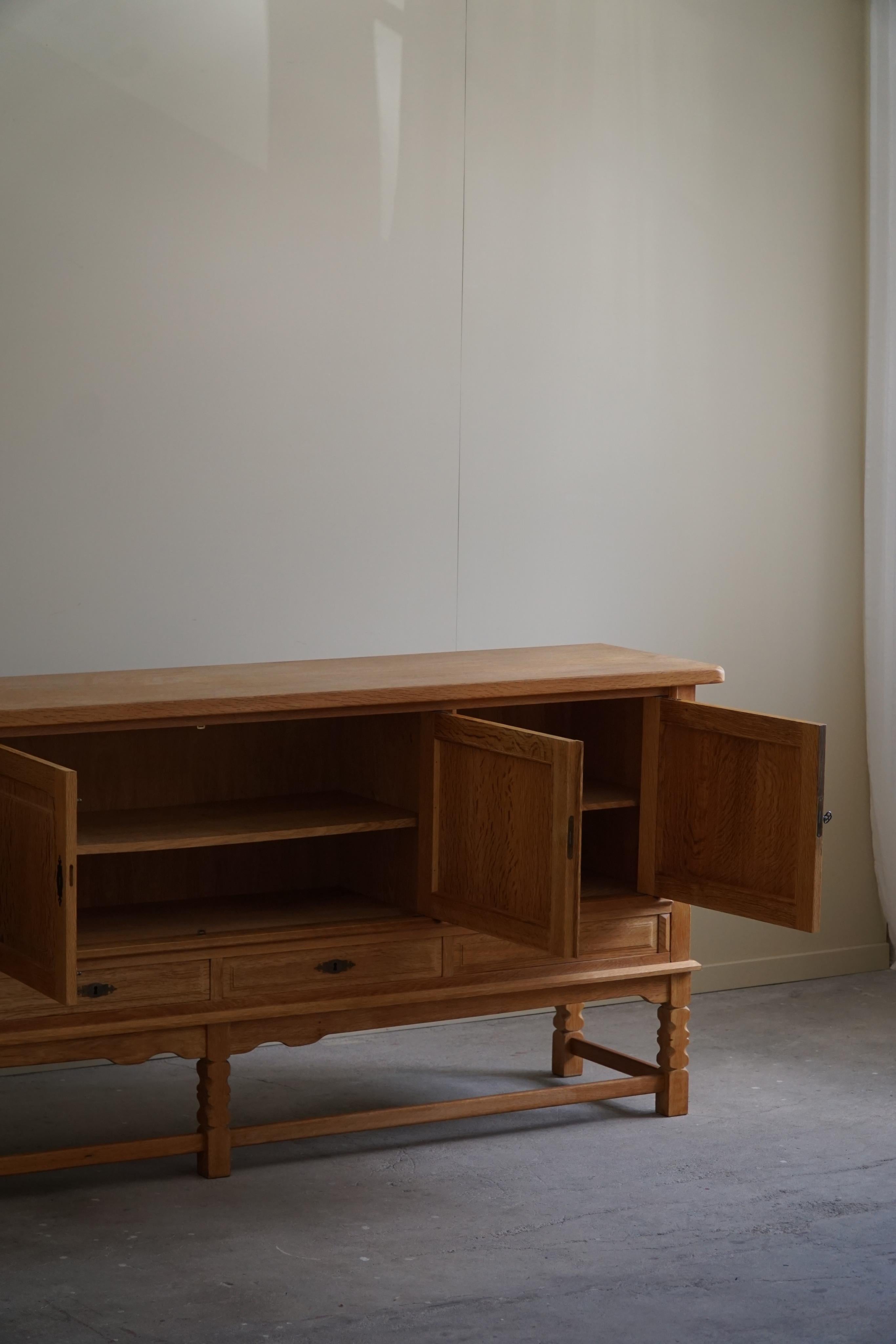 20th Century Mid Century Sideboard in Oak, Made by a Danish Cabinetmaker in the 1960s