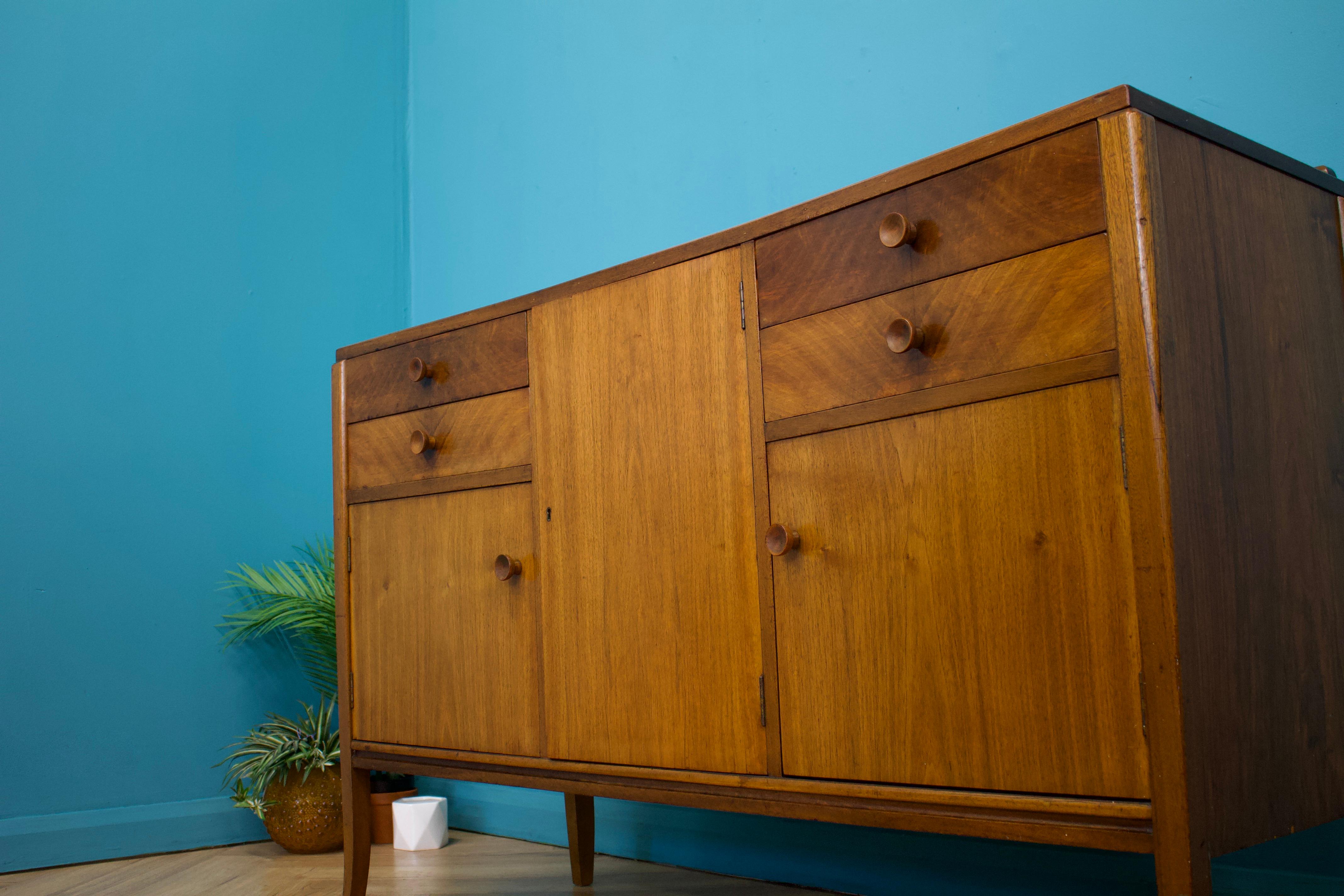 Veneer Mid Century Sideboard in Walnut, 1950s