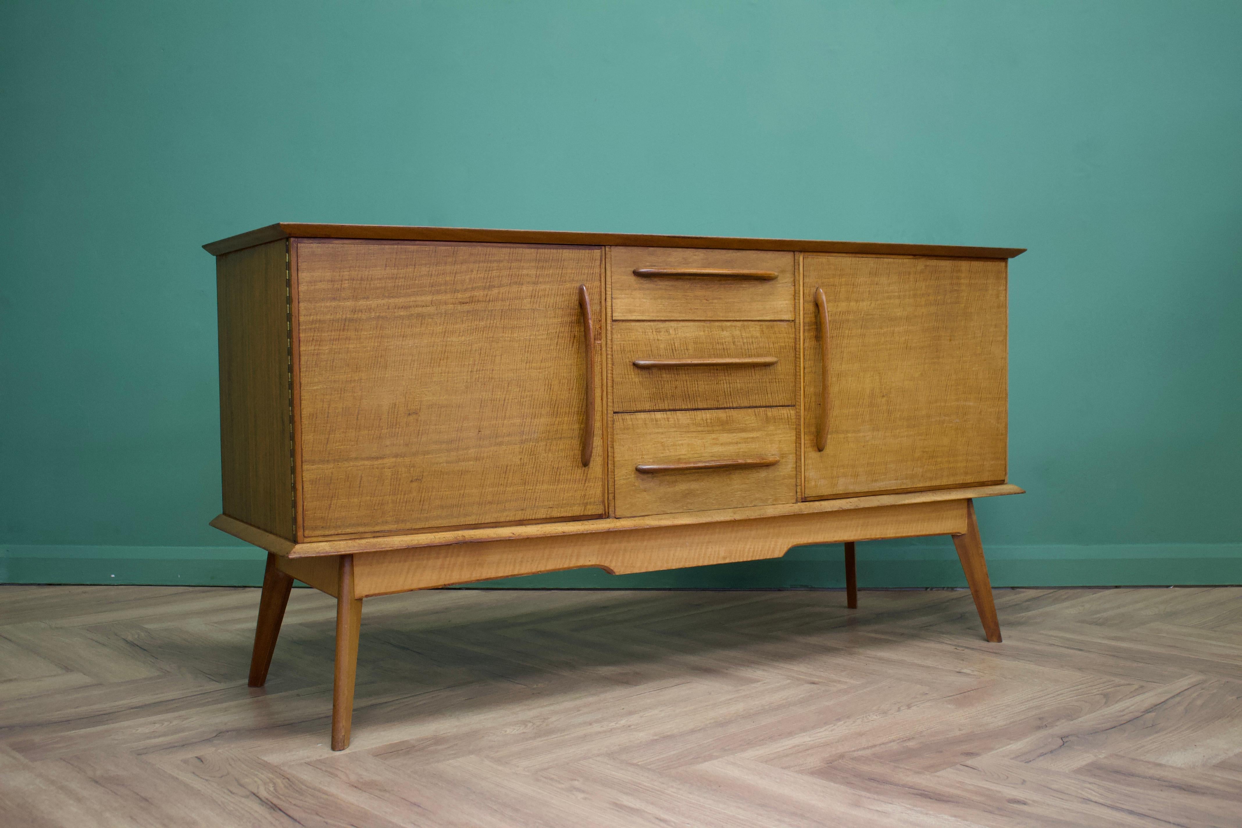 British Mid Century Sideboard in Walnut by Alfred COX for Heals, 1950s