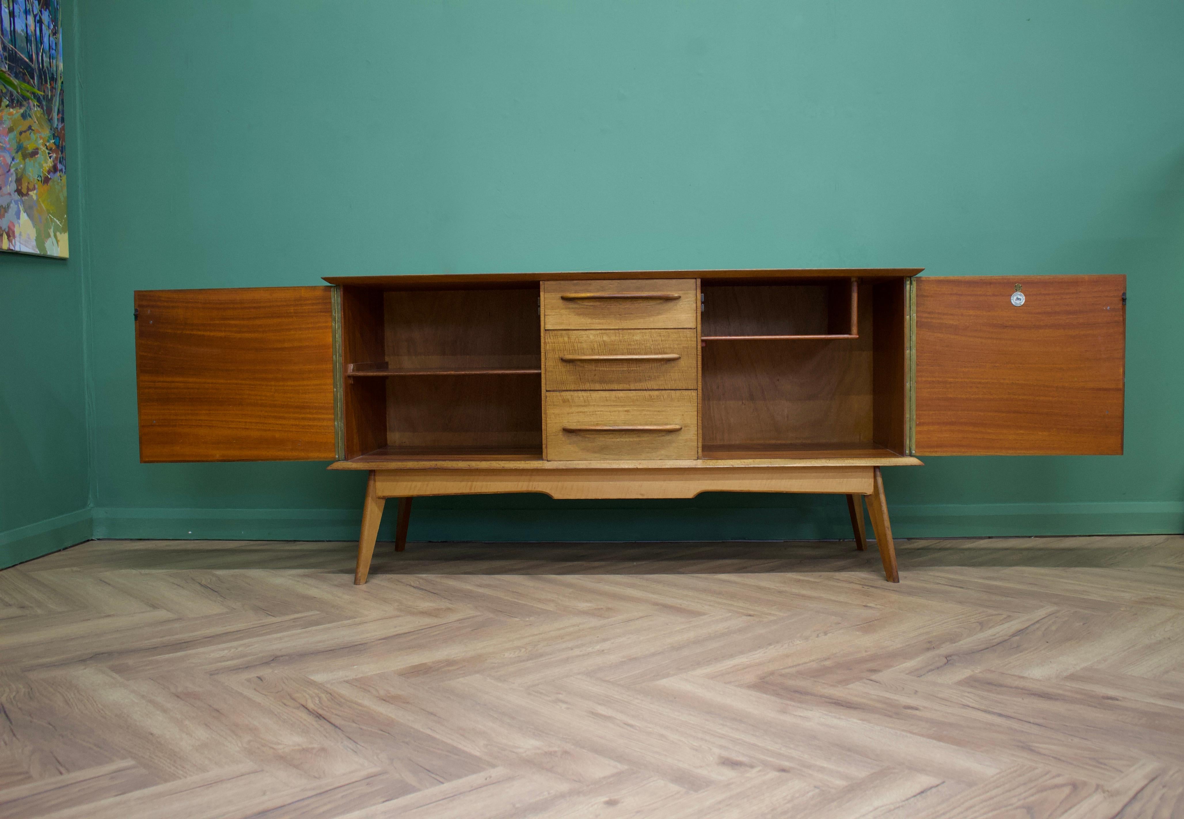 20th Century Mid Century Sideboard in Walnut by Alfred COX for Heals, 1950s
