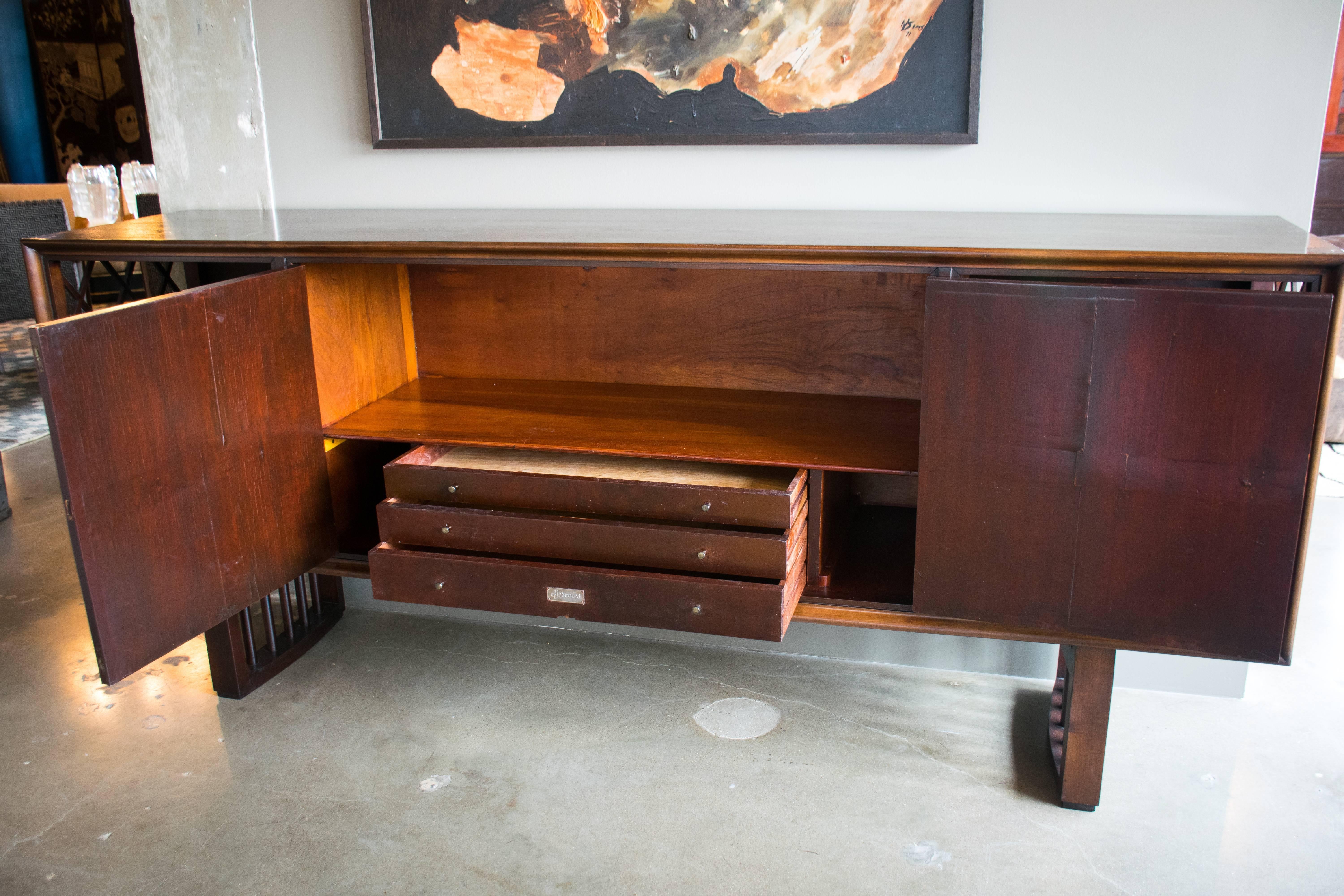 Midcentury Sideboard of Jacaranda Wood, Brazil, 1950s In Excellent Condition In Austin, TX