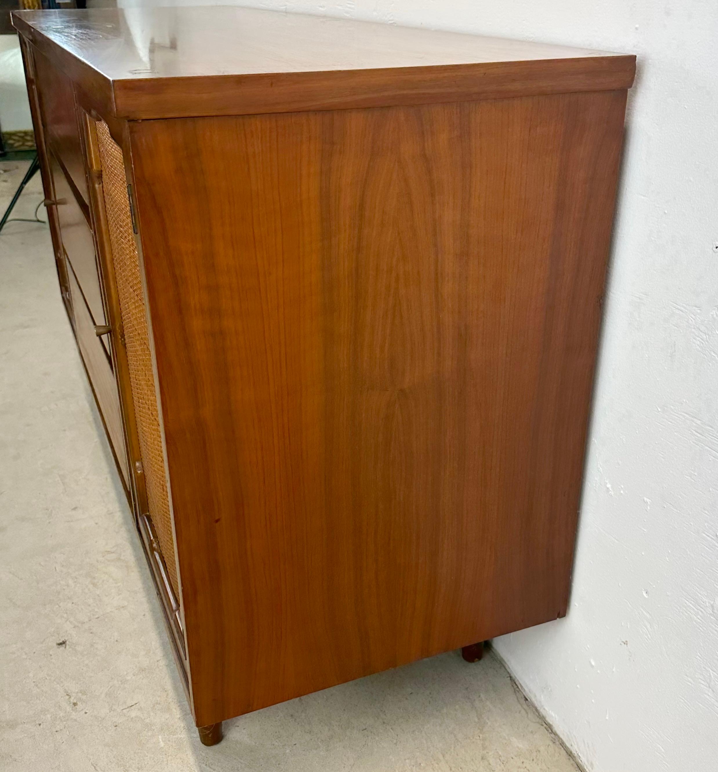 Mid-Century Sideboard or Credenza With Cane Front Doors 5