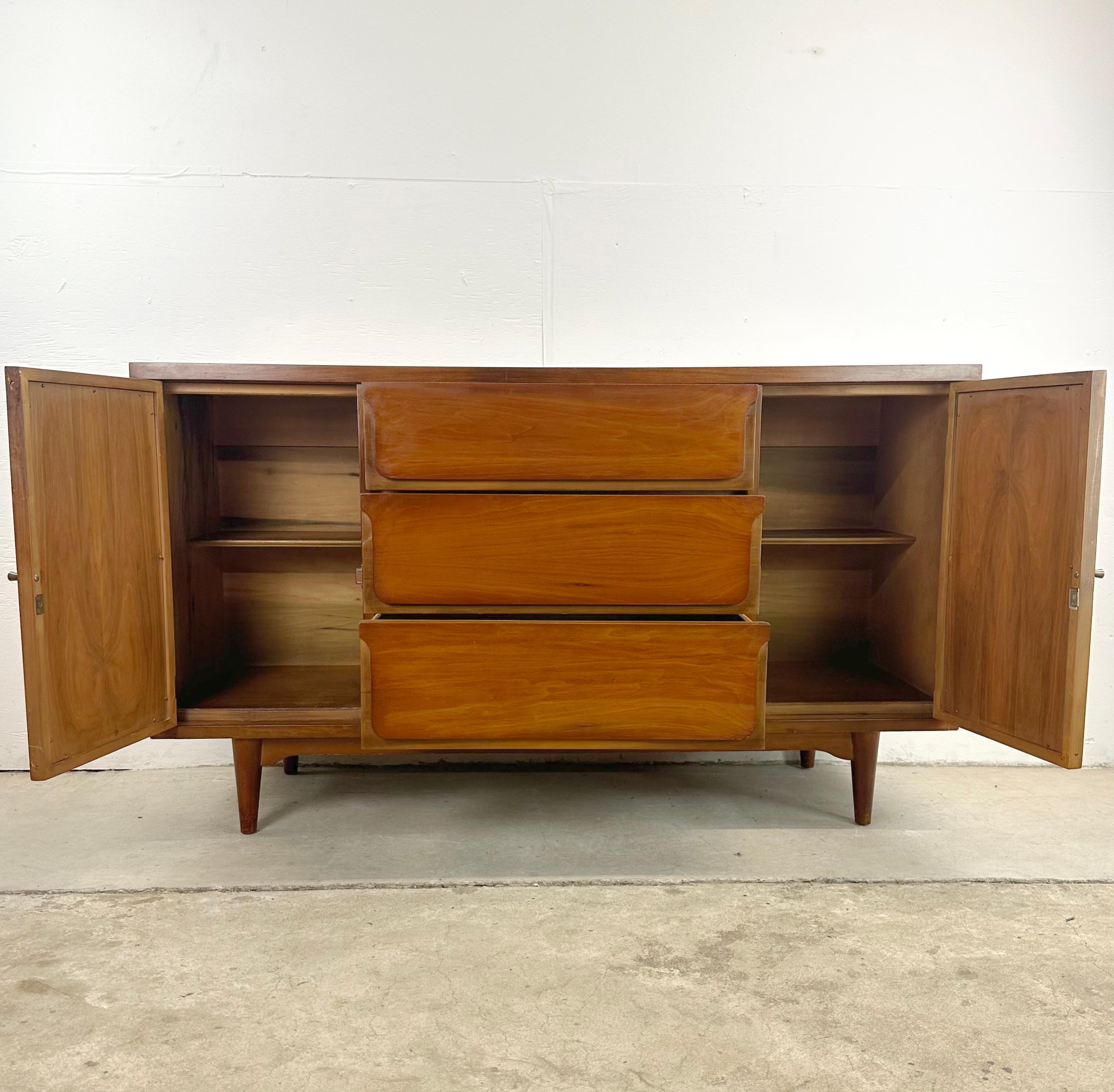 Mid-Century Sideboard or Credenza With Cane Front Doors 6