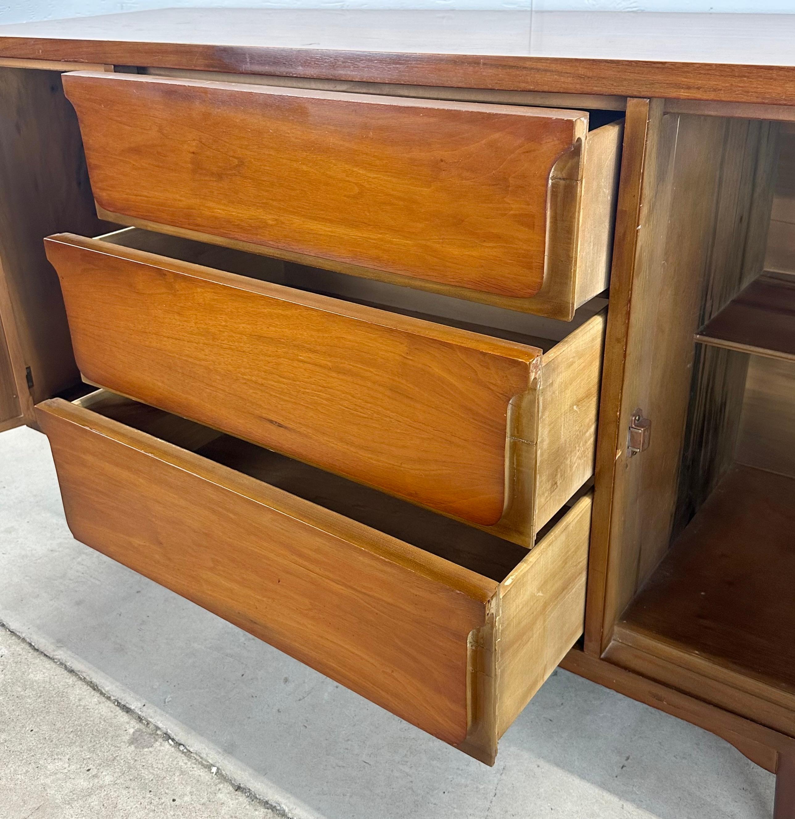 Mid-Century Sideboard or Credenza With Cane Front Doors 12