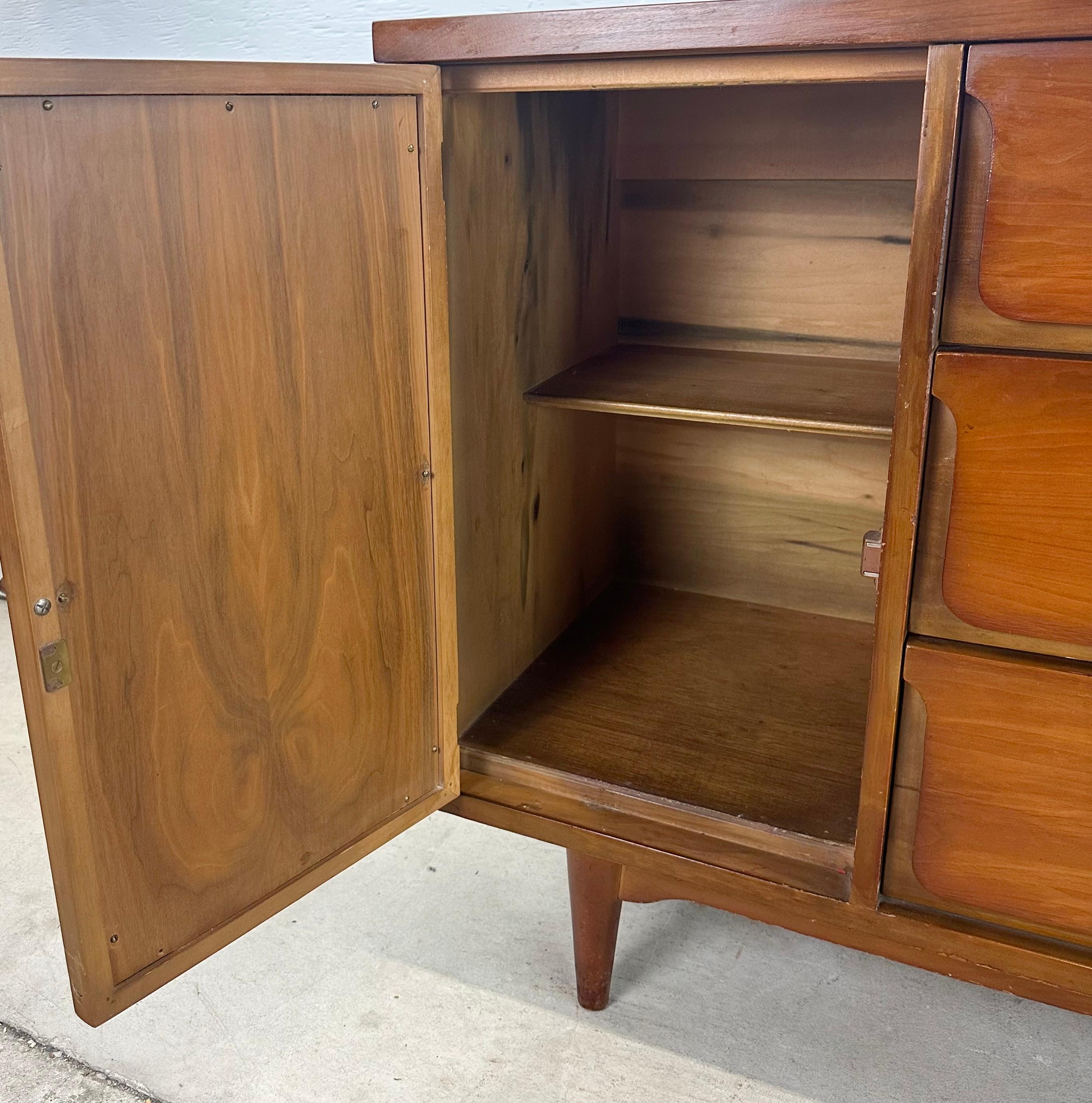 Mid-Century Sideboard or Credenza With Cane Front Doors 2