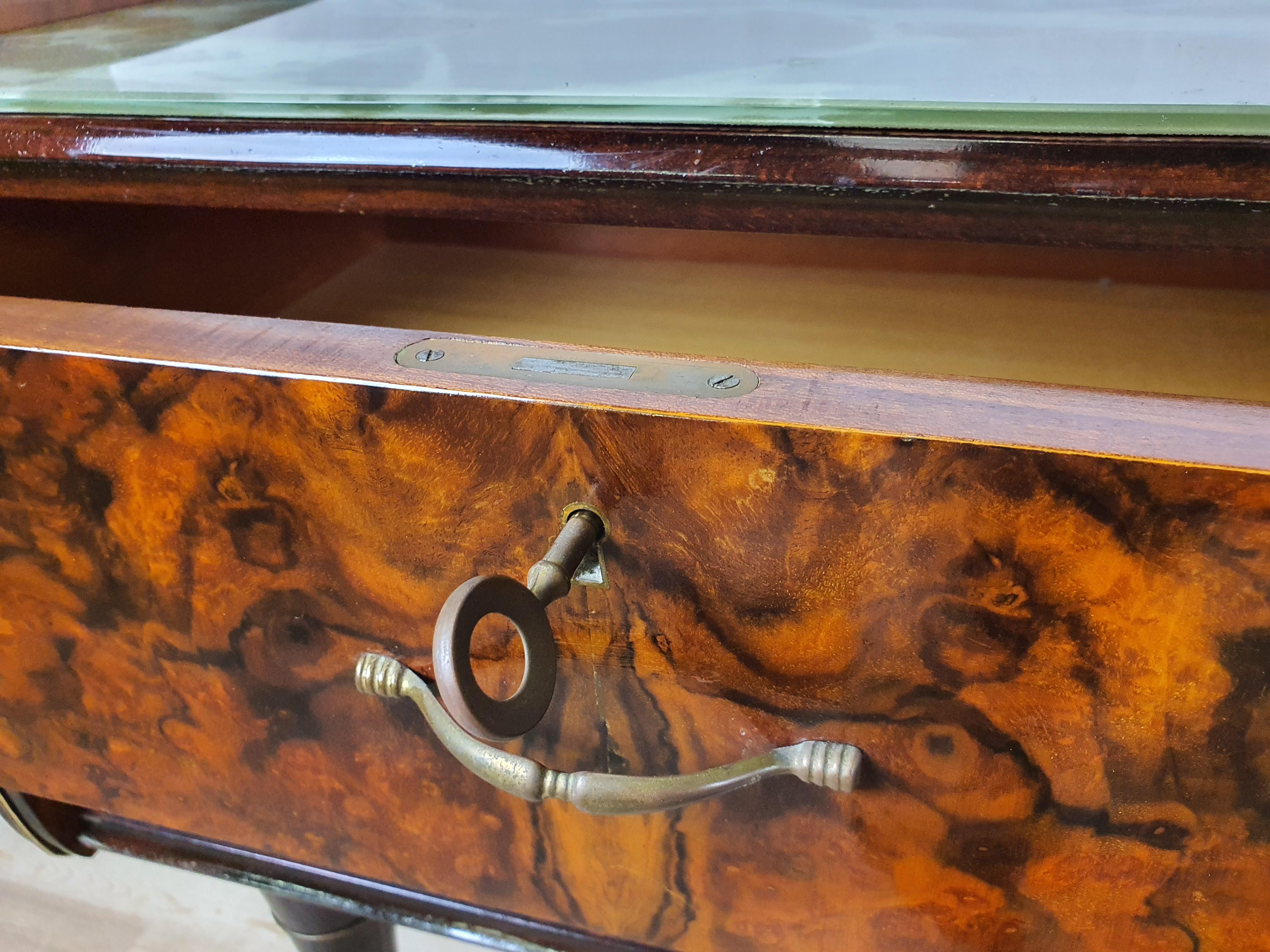 Mid-Century Sideboard with Glass Top For Sale 4