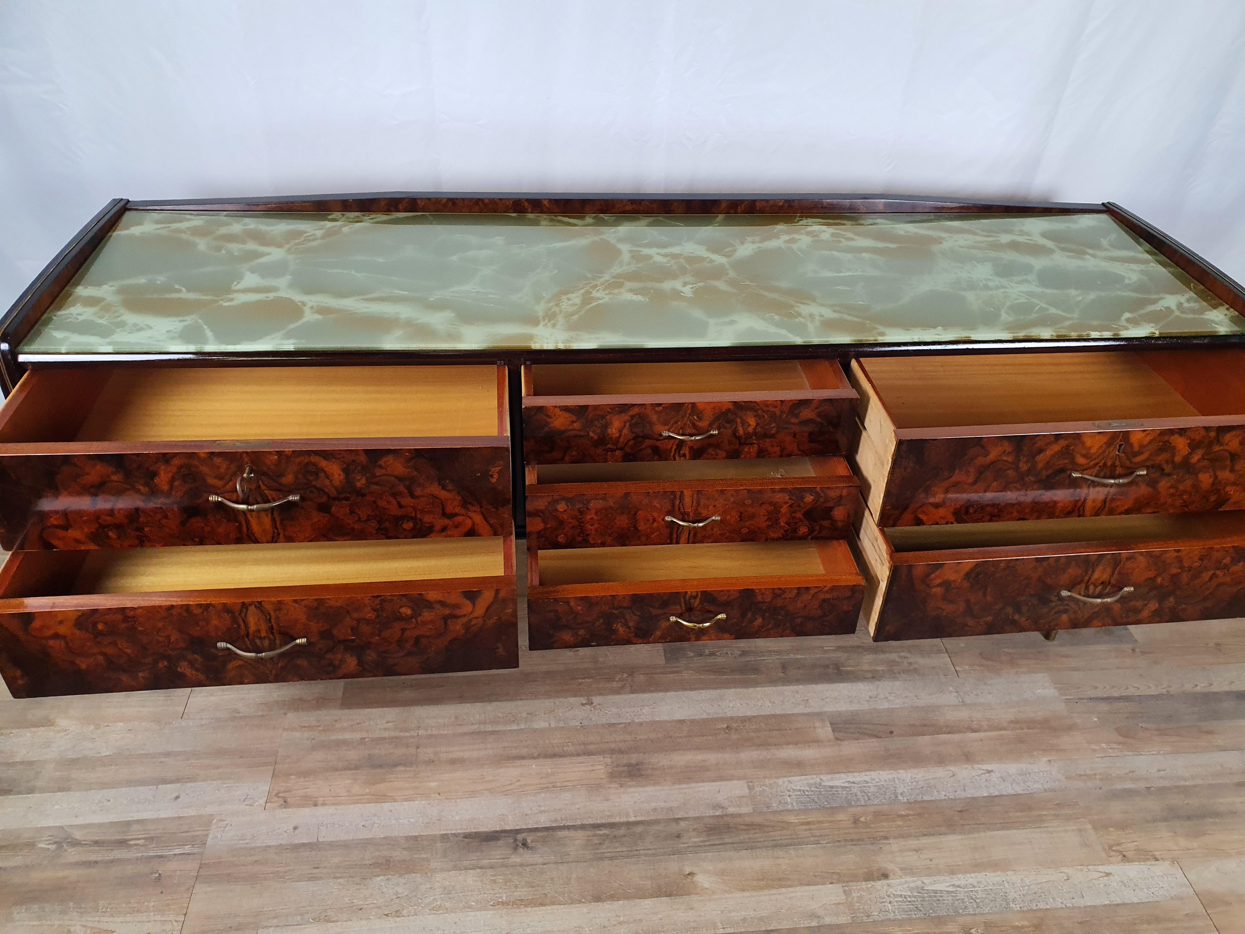 Mid-Century Sideboard with Glass Top For Sale 6