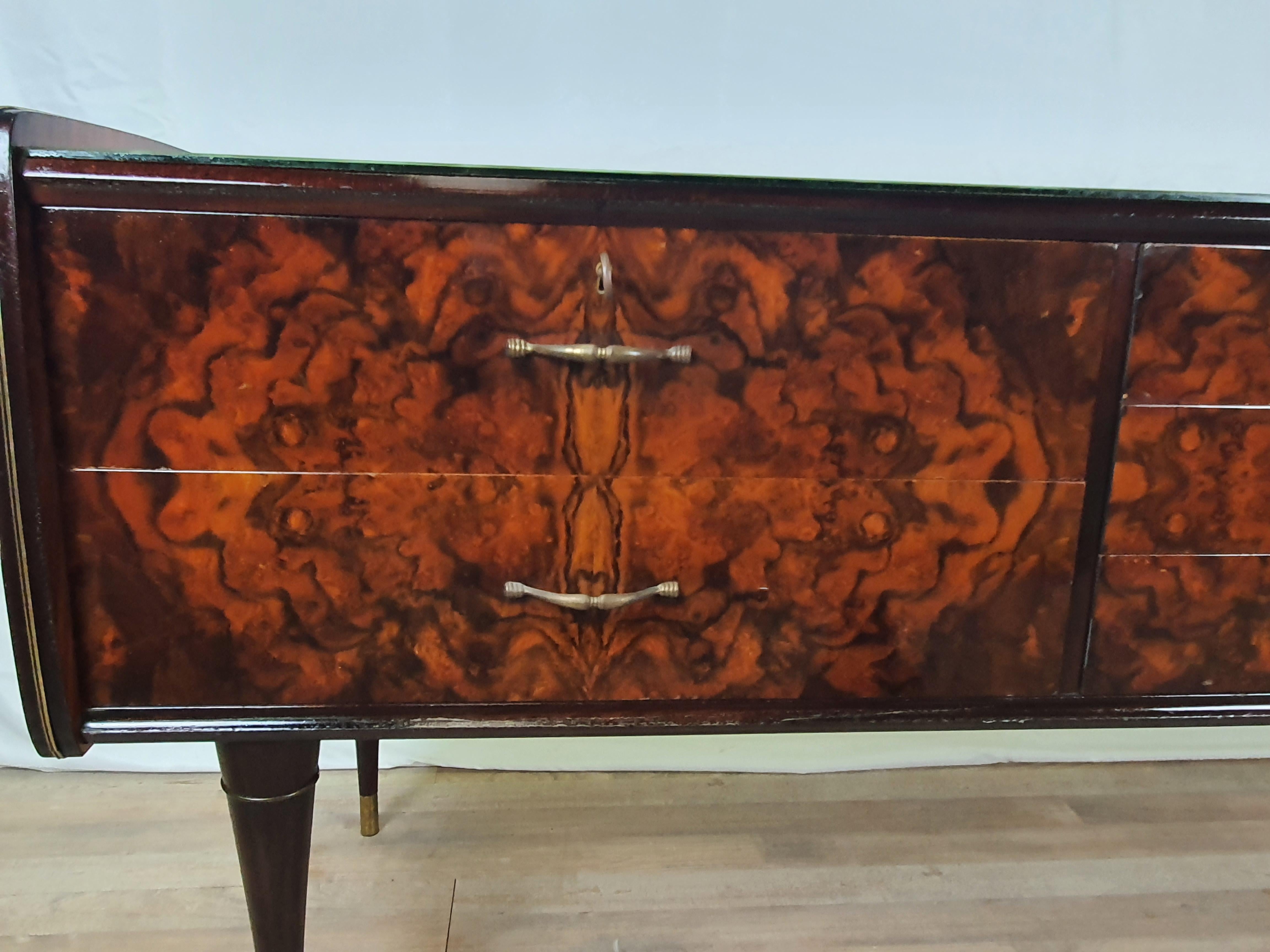 Mid-Century Sideboard with Glass Top For Sale 1