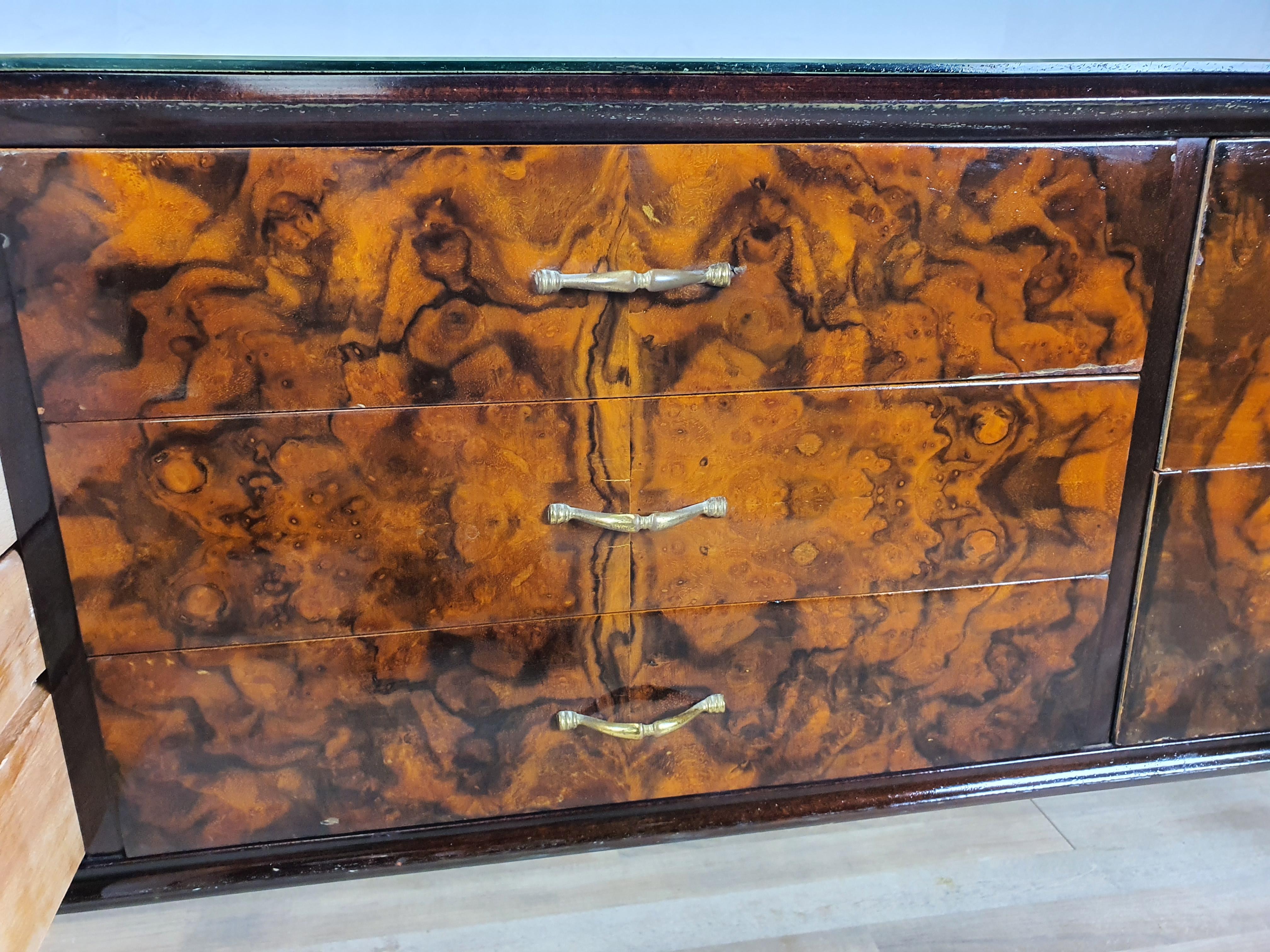 Mid-Century Sideboard with Glass Top For Sale 2