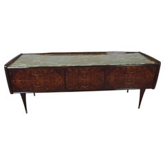 Retro Mid-Century Sideboard with Glass Top