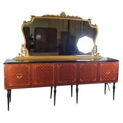 Mid-Century Sideboard with Golden Mirror