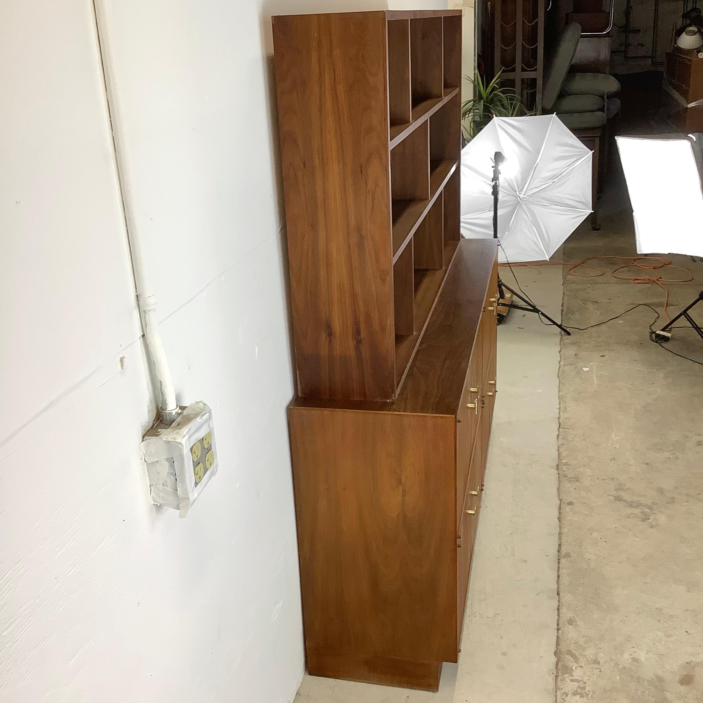 Unknown Mid-Century Sideboard With Record (LP) Storage and Shelf Topper
