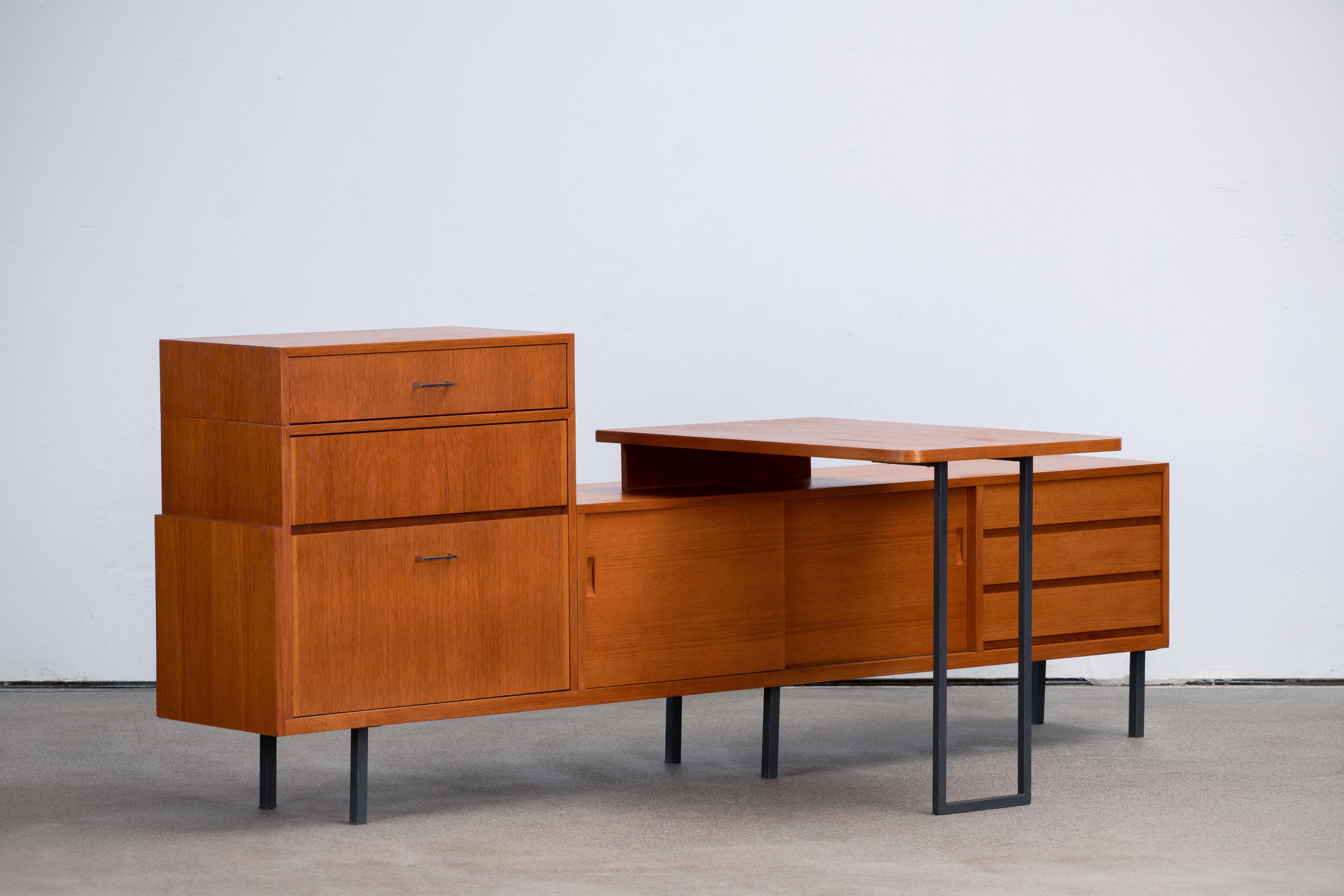 Mid-Century Sideboard with Removable Desk, Germany, 1960s In Good Condition For Sale In Wiesbaden, DE