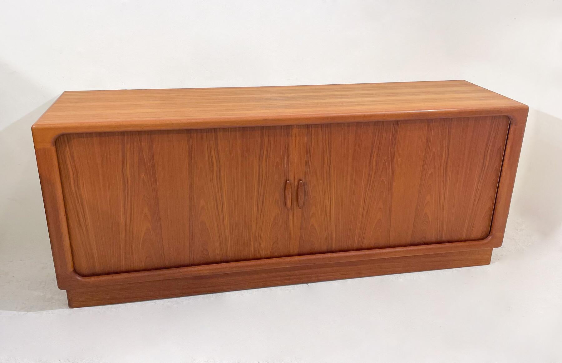 Mid-Century Modern Mid-Century Sideboard with Tambour Doors, Dyrlund - Denmark - 1960s