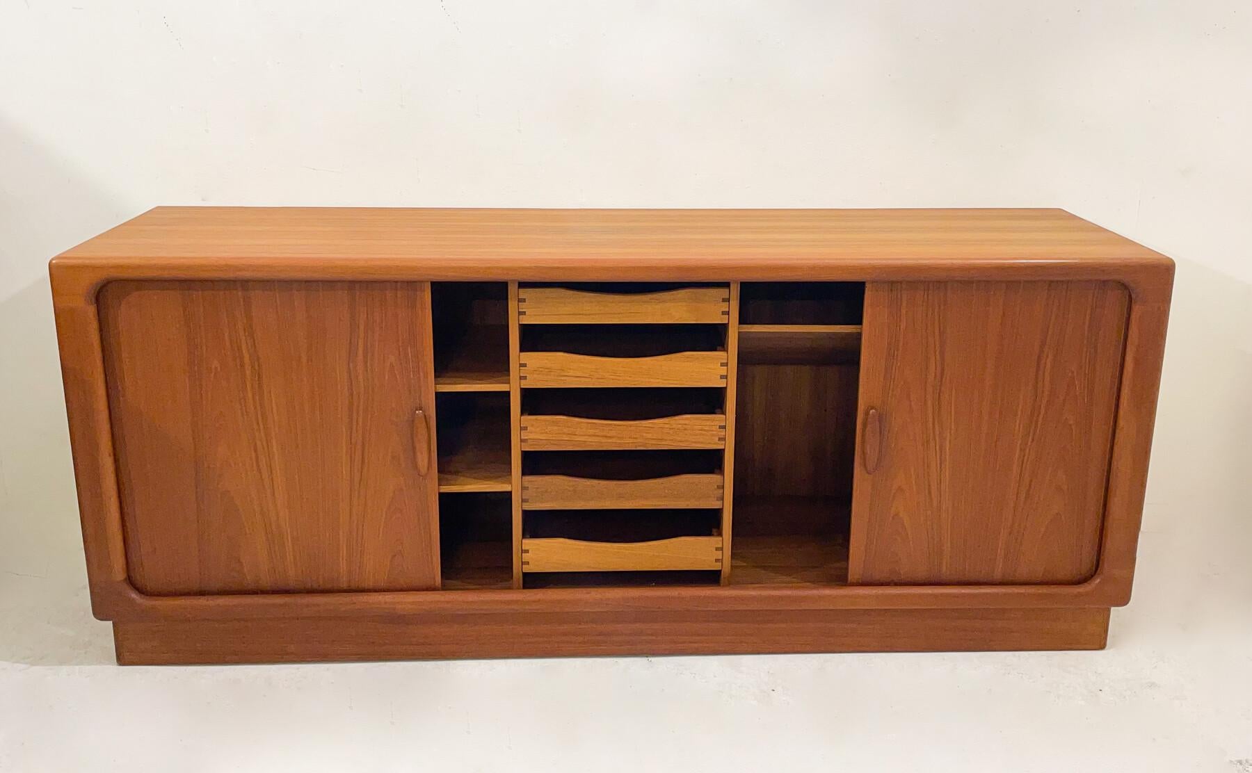 Mid-20th Century Mid-Century Sideboard with Tambour Doors, Dyrlund - Denmark - 1960s