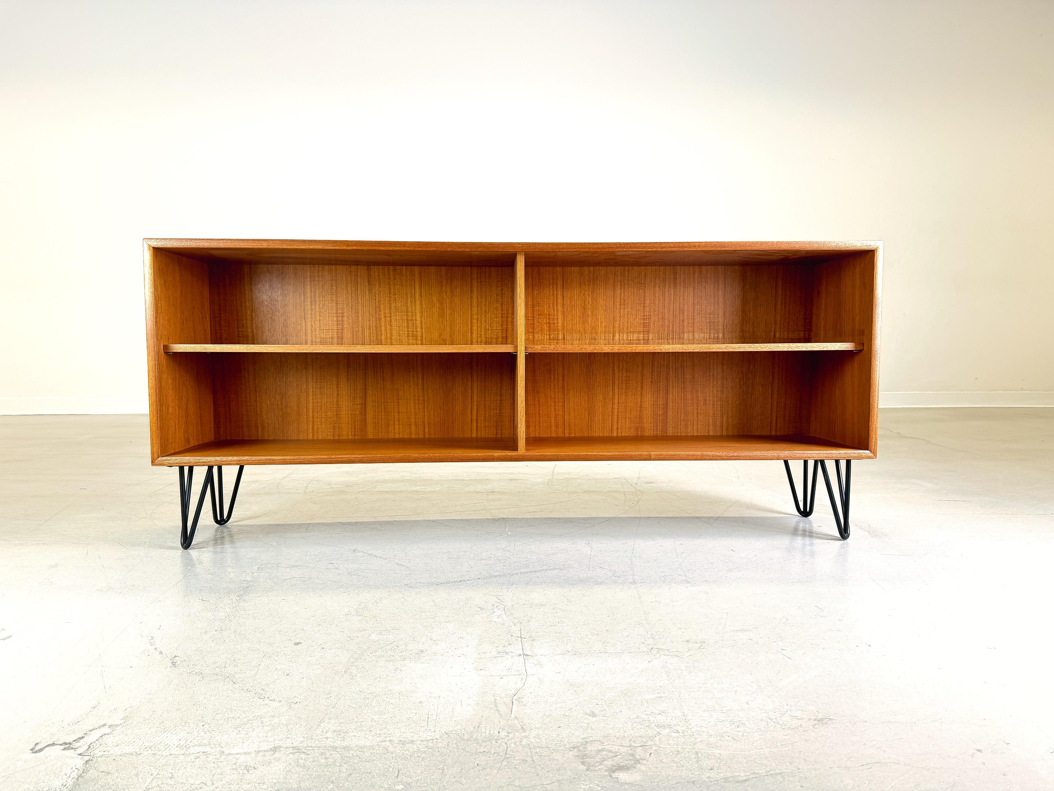 German Mid Century Sideboard WK Möbel Teak Lowboard Hairpin Vintage