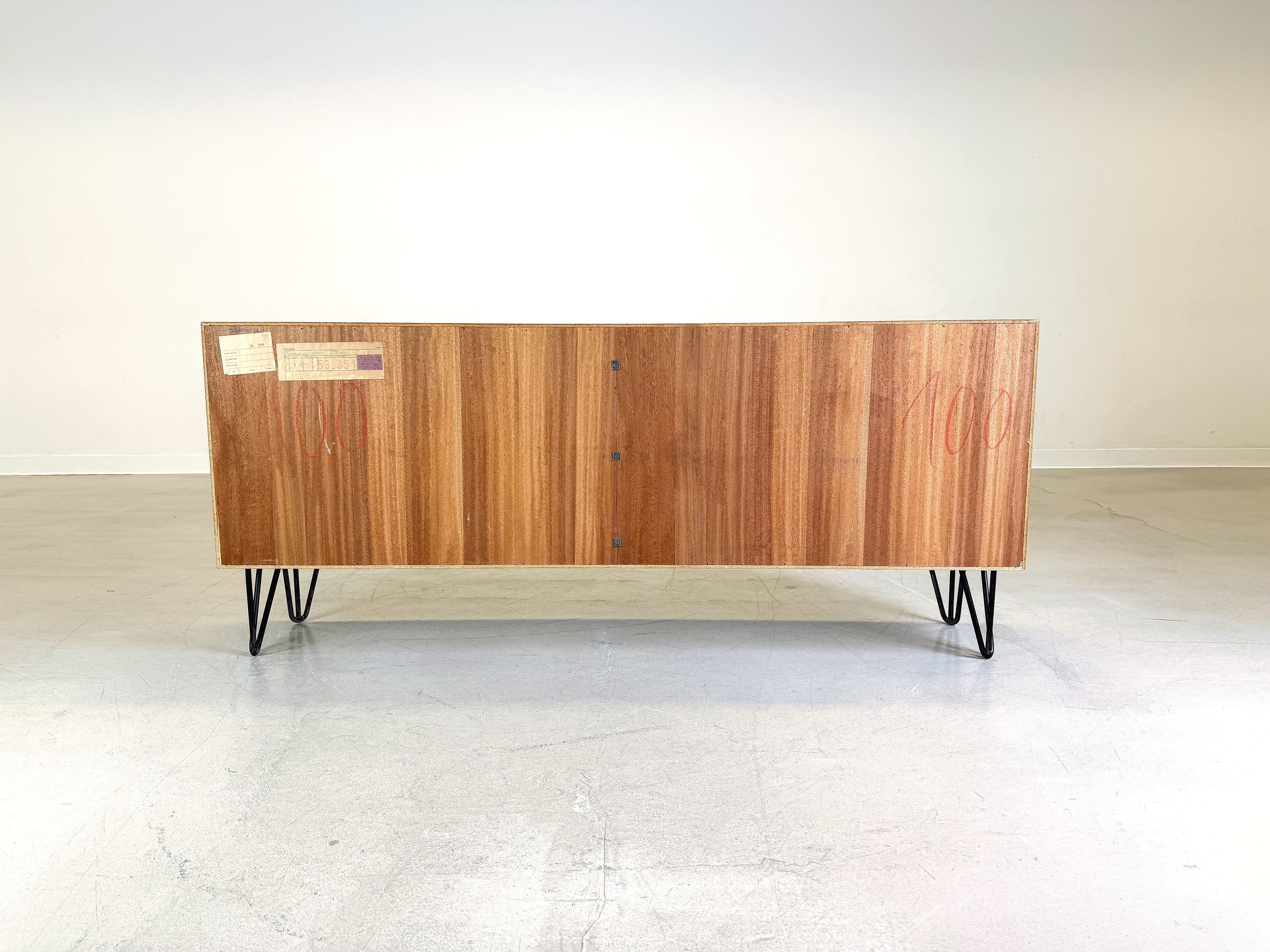 Mid Century Sideboard WK Möbel Teak Lowboard Hairpin Vintage 1