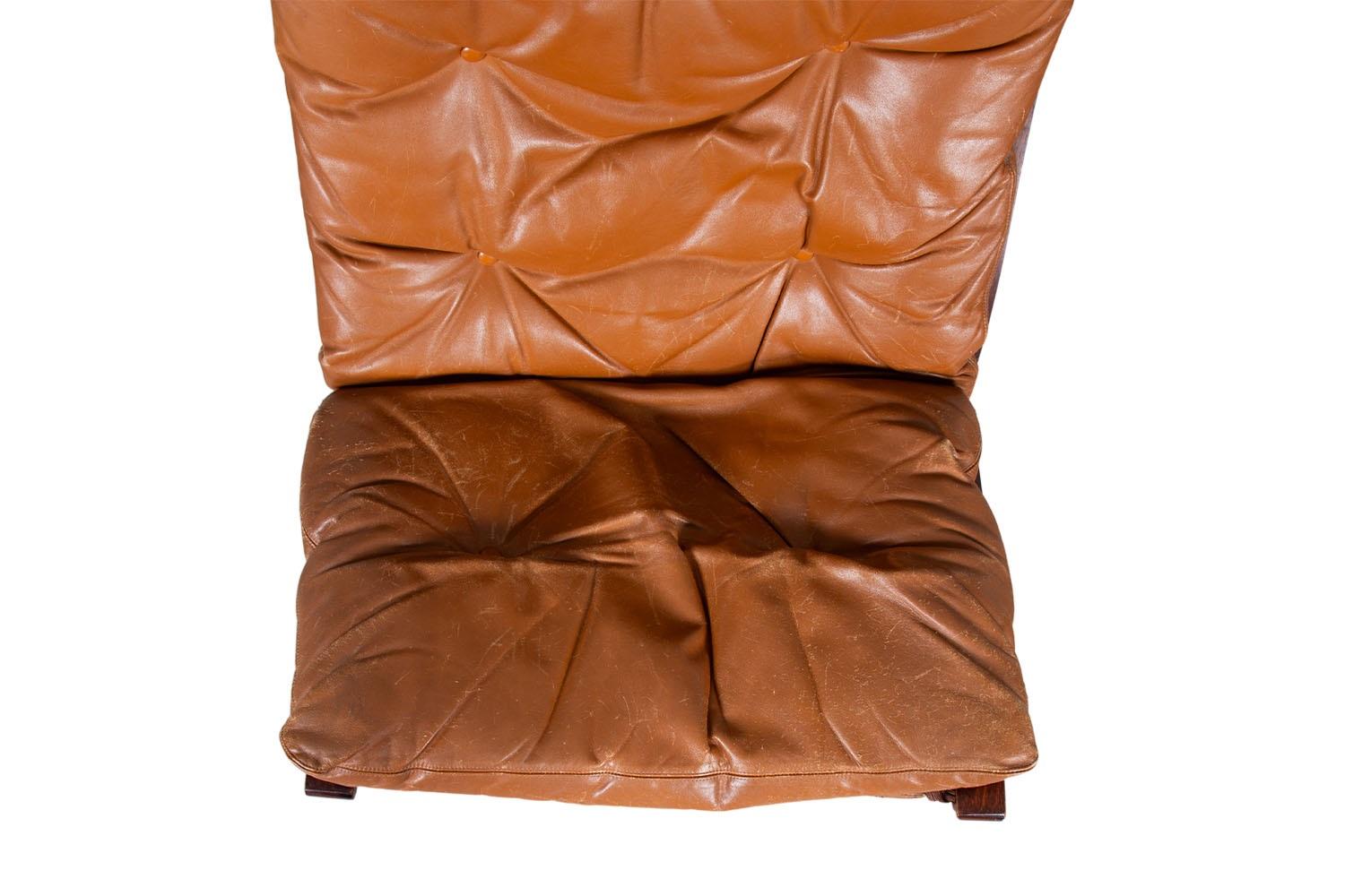 Mid-Century “Siesta” Leather Lounge Chair by Ingmar Relling for Westnofa For Sale 2