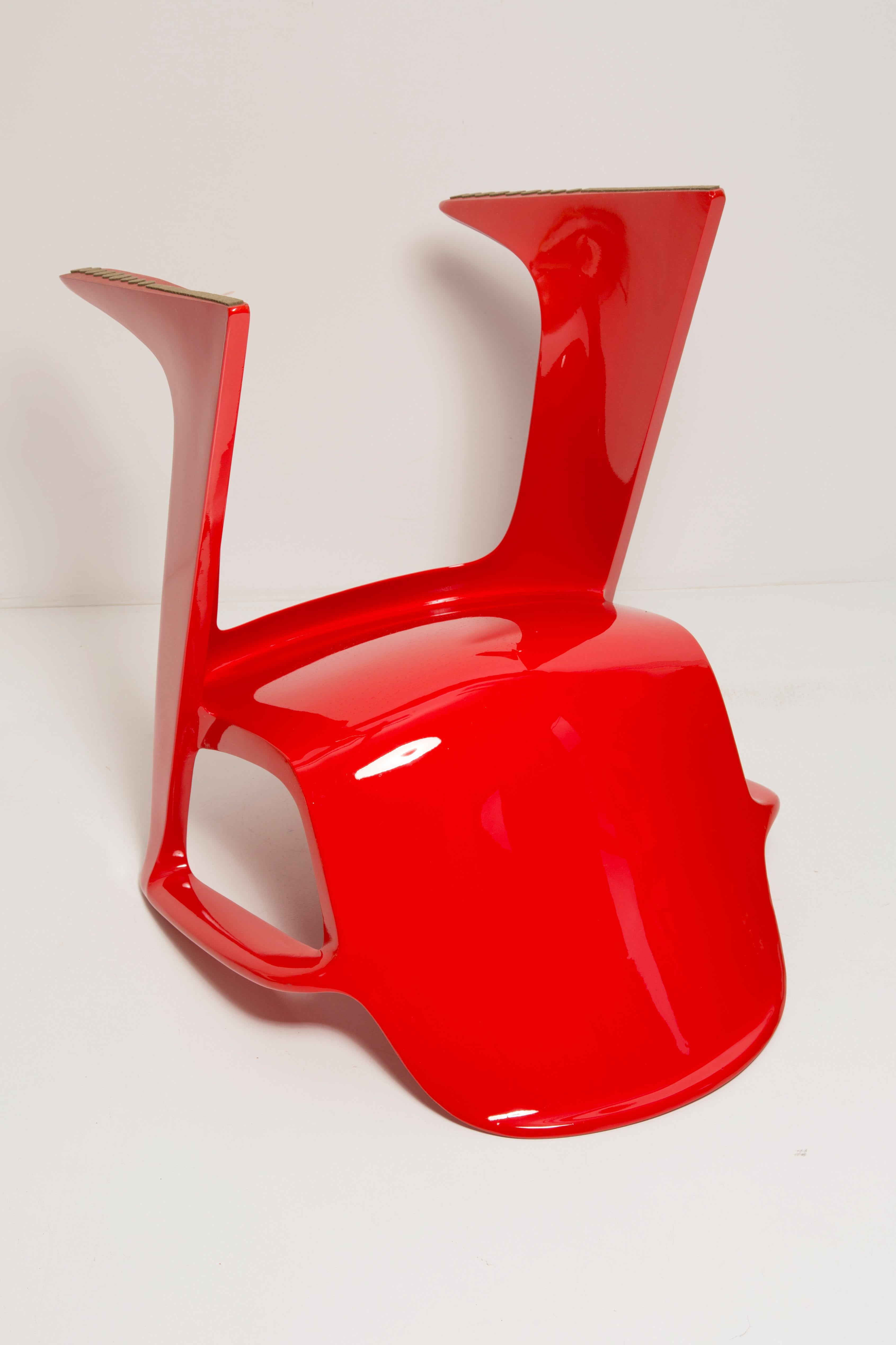 Midcentury Signal Red Kangaroo Chair Designed by Ernst Moeckl, Germany, 1968 For Sale 8