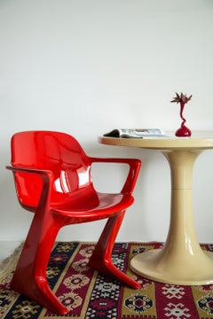 Midcentury Signal Red Kangaroo Chair Designed by Ernst Moeckl, Germany, 1968