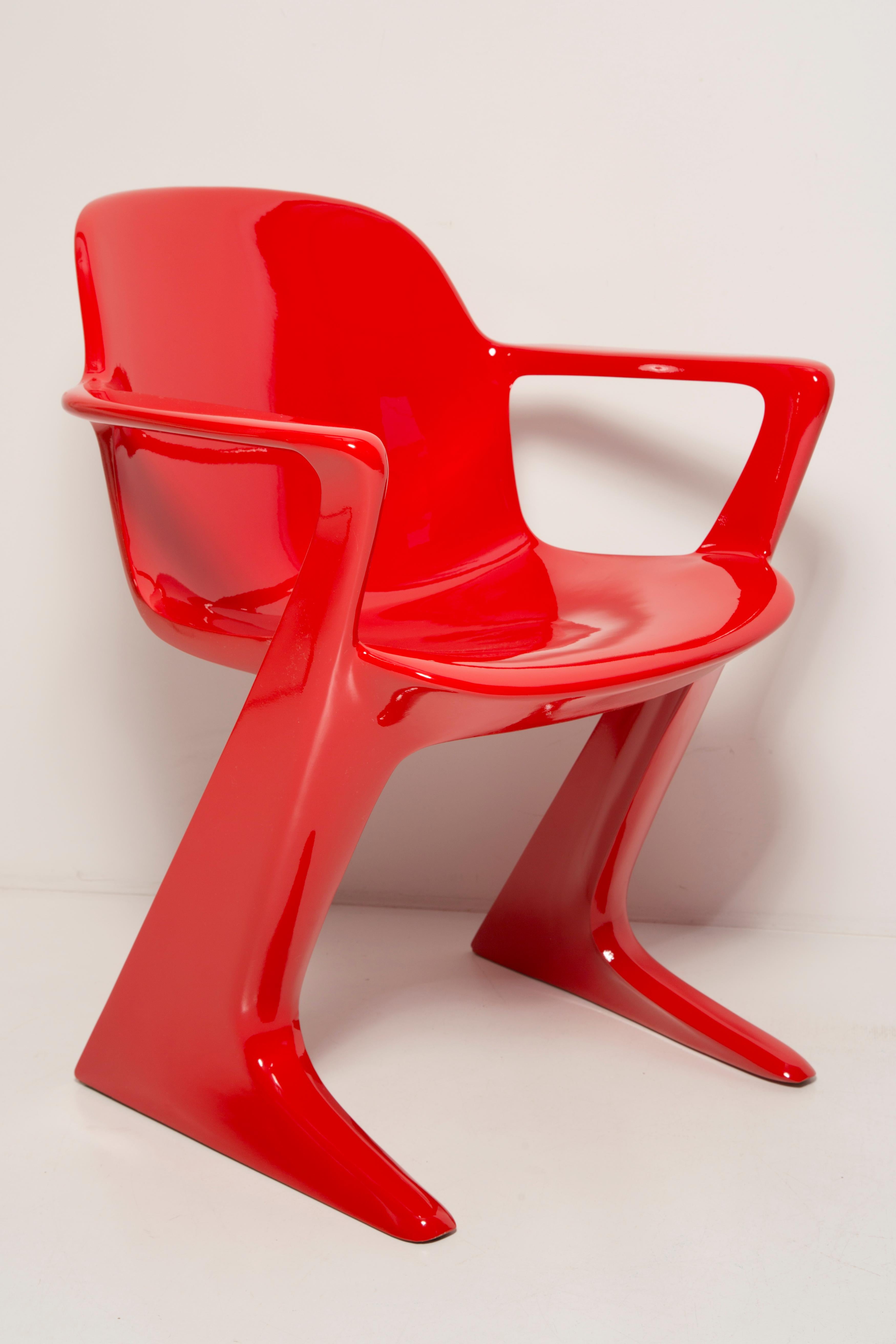 20th Century Midcentury Signal Red Kangaroo Chair Designed by Ernst Moeckl, Germany, 1968 For Sale