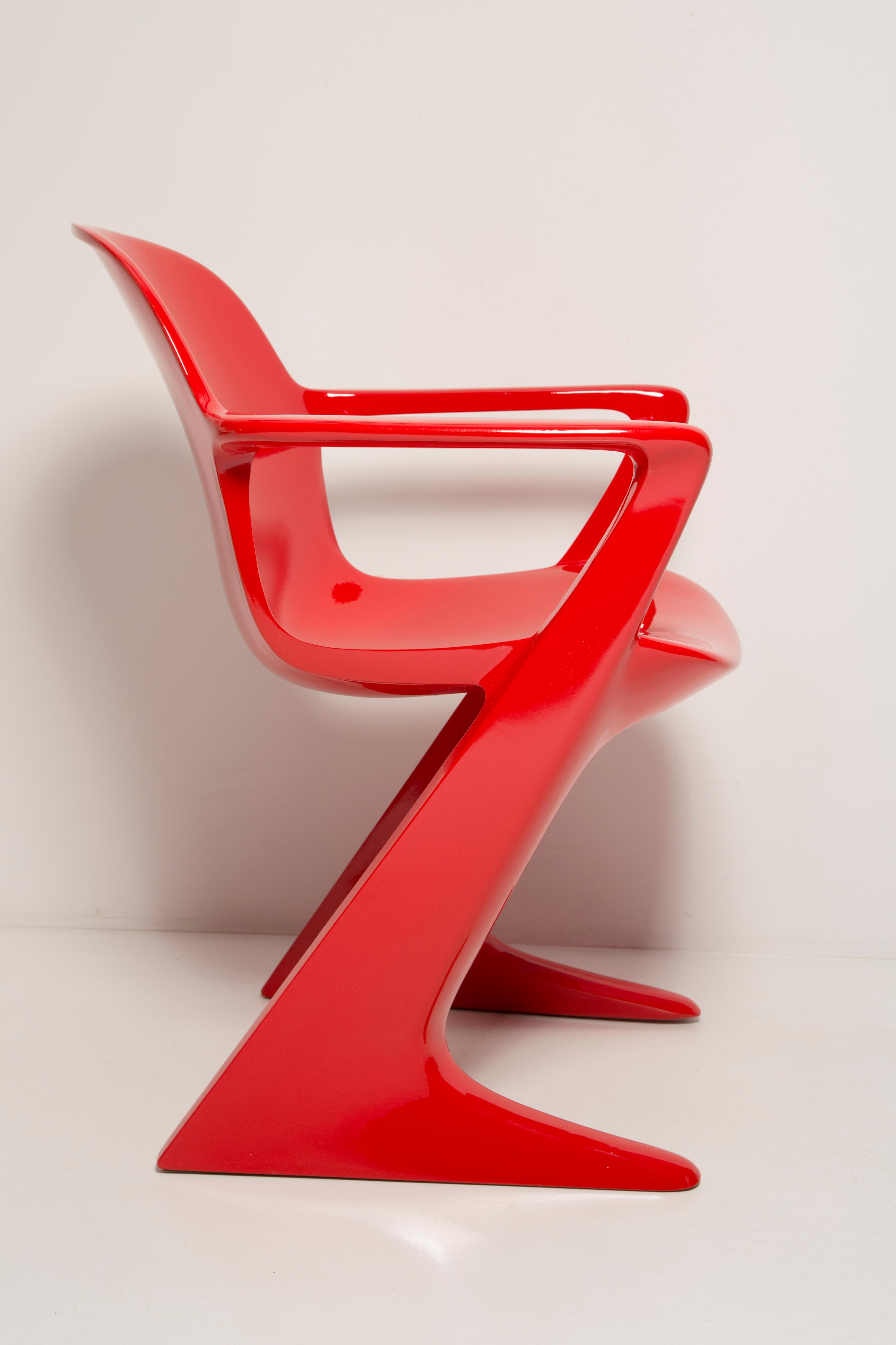 Fiberglass Midcentury Signal Red Kangaroo Chair Designed by Ernst Moeckl, Germany, 1968 For Sale