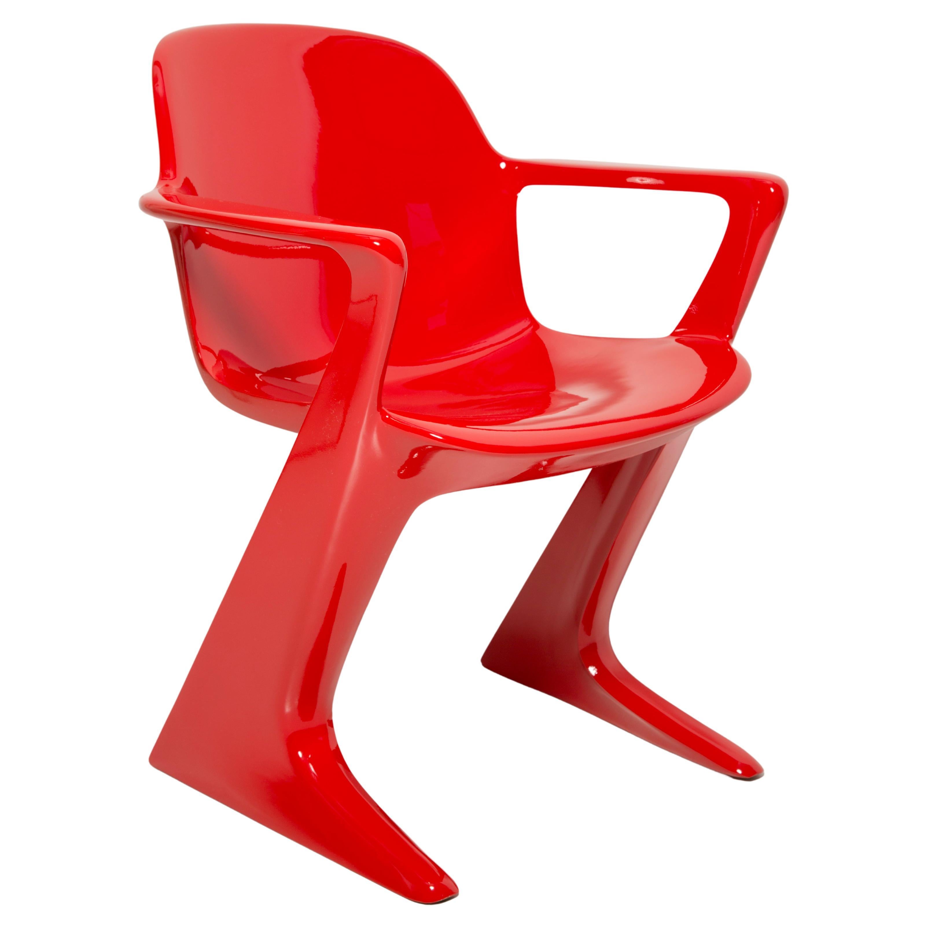 Midcentury Signal Red Kangaroo Chair Designed by Ernst Moeckl, Germany, 1968 For Sale