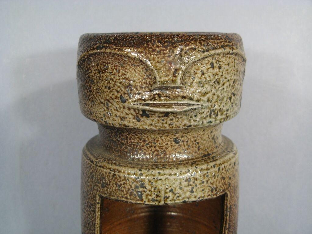 Mid-Century Signed Anthropomorphic Stoneware Tea Light Holder -1Y37 1