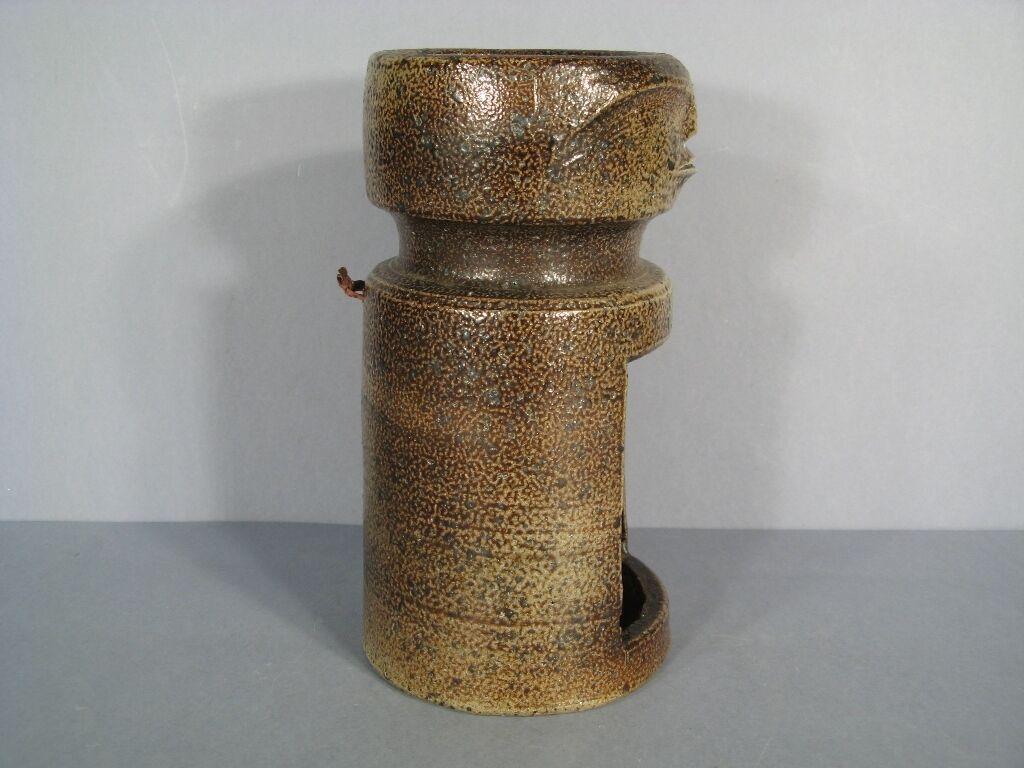 Mid-Century Signed Anthropomorphic Stoneware Tea Light Holder -1Y37 3