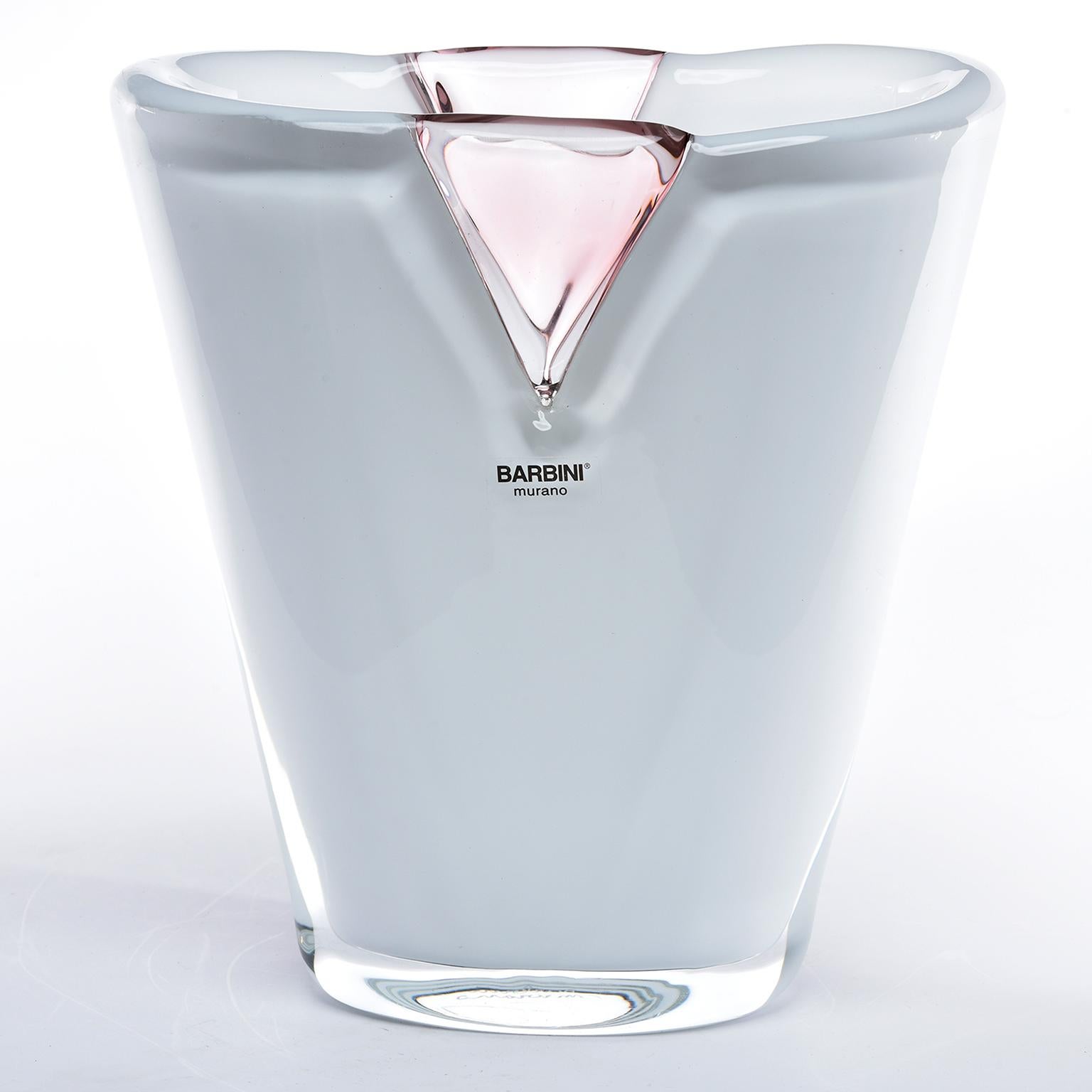 Mid-Century Modern Midcentury Signed Barbini Murano Glass Vase