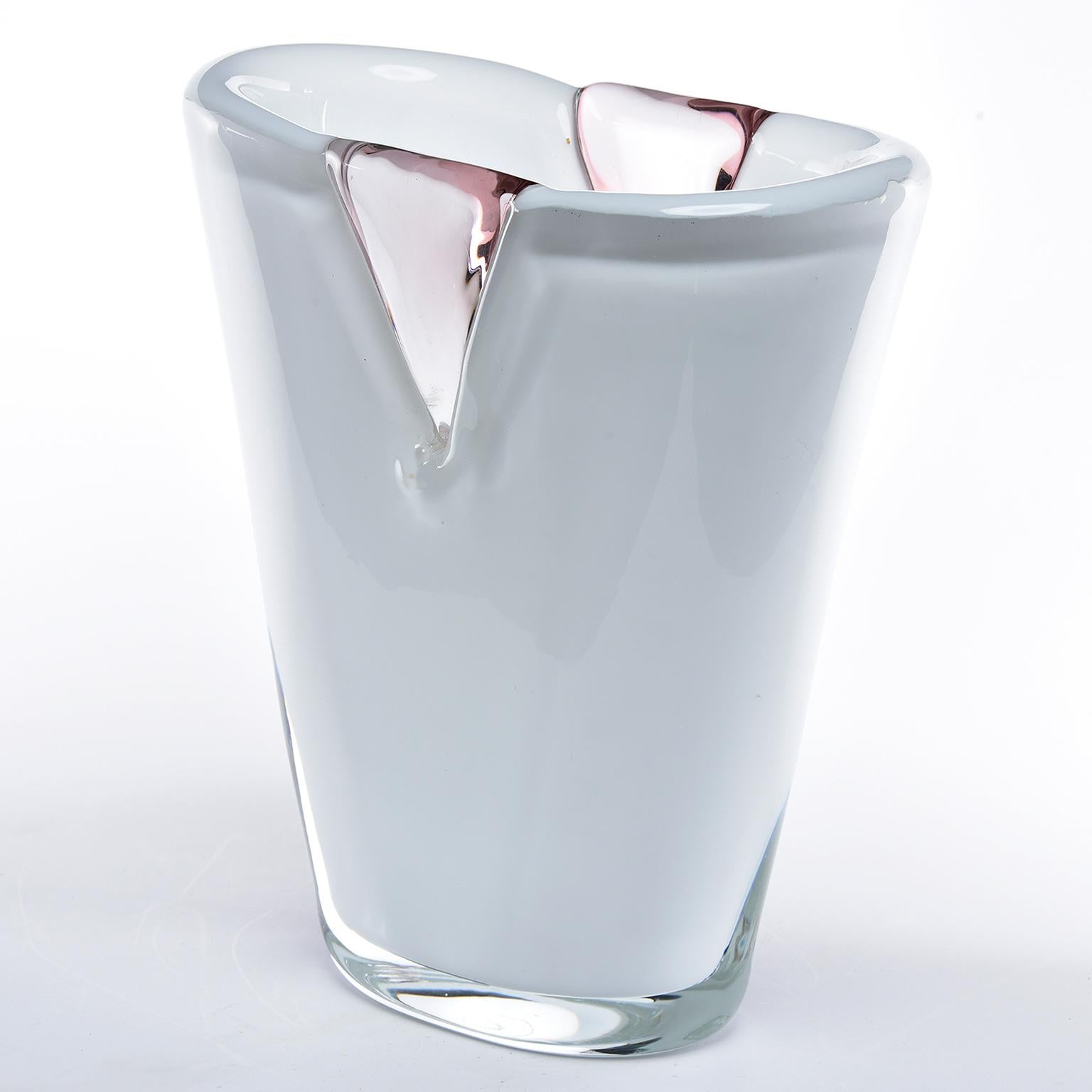 Italian Midcentury Signed Barbini Murano Glass Vase