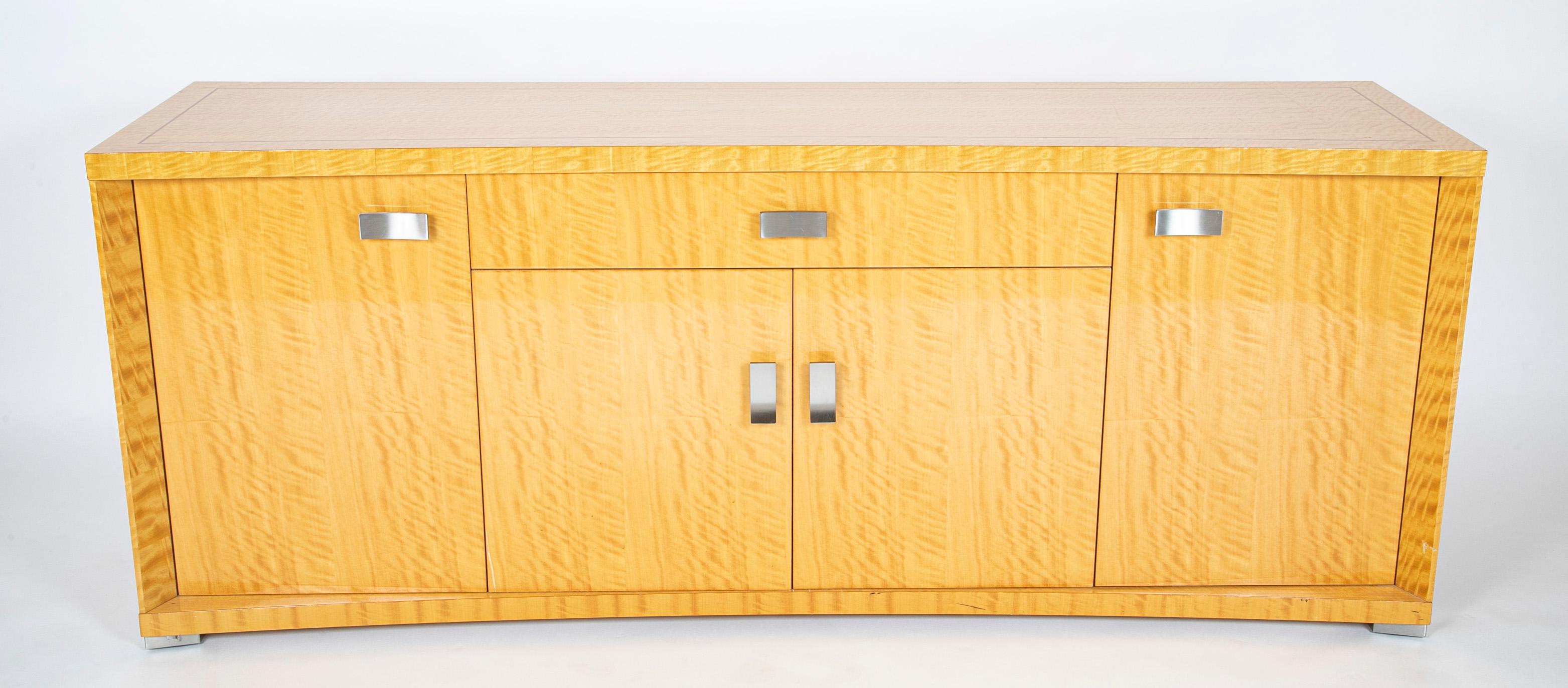 Mid-Century Modern Mid- Century Signed Burr Satinwood Giorgio Collection Sideboard For Sale