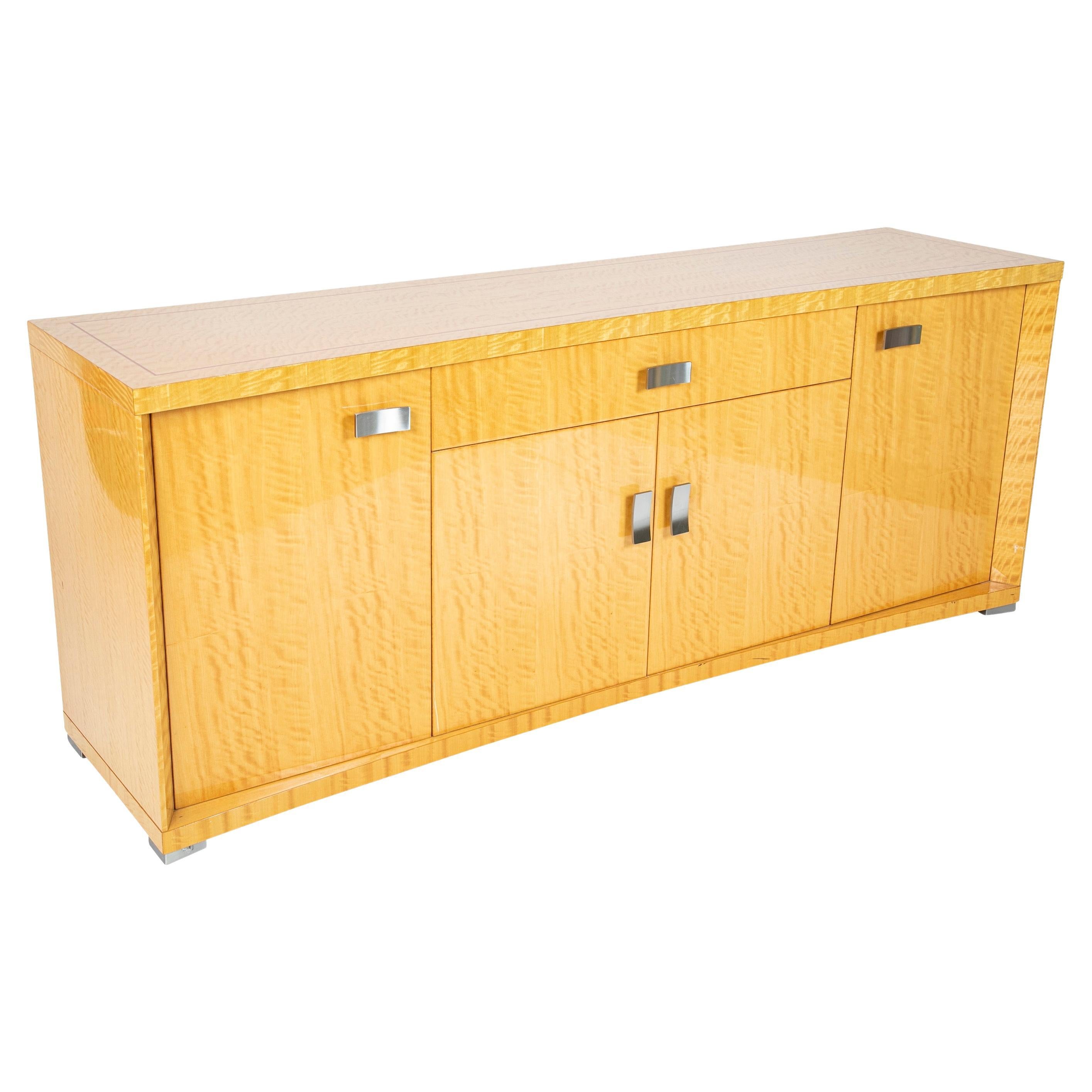Mid- Century Signed Burr Satinwood Giorgio Collection Sideboard For Sale