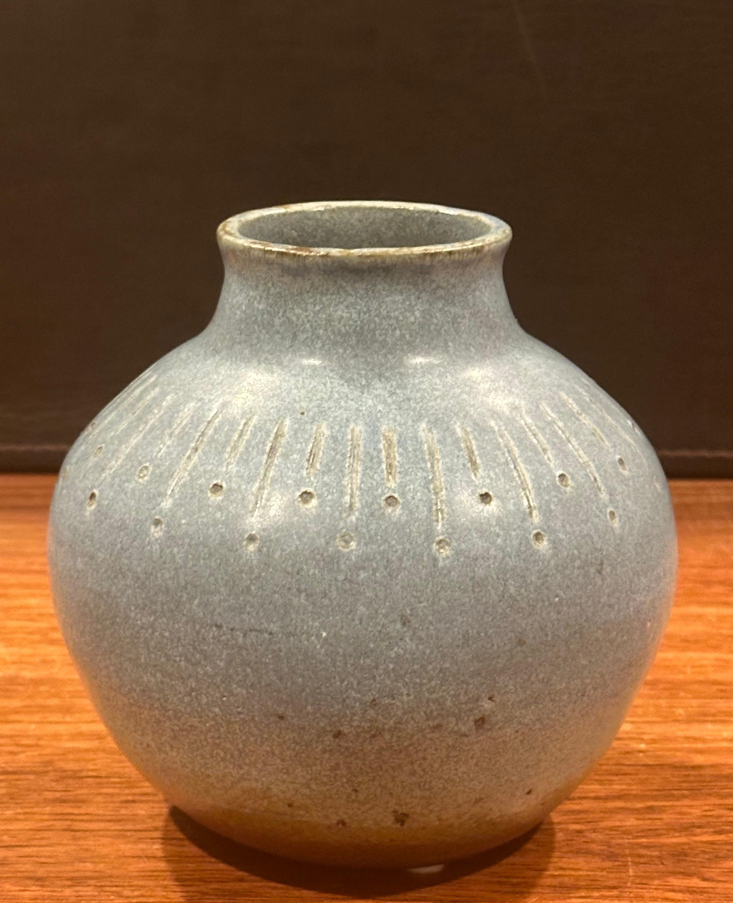 20th Century Mid-Century Signed California Studio Pottery Vase