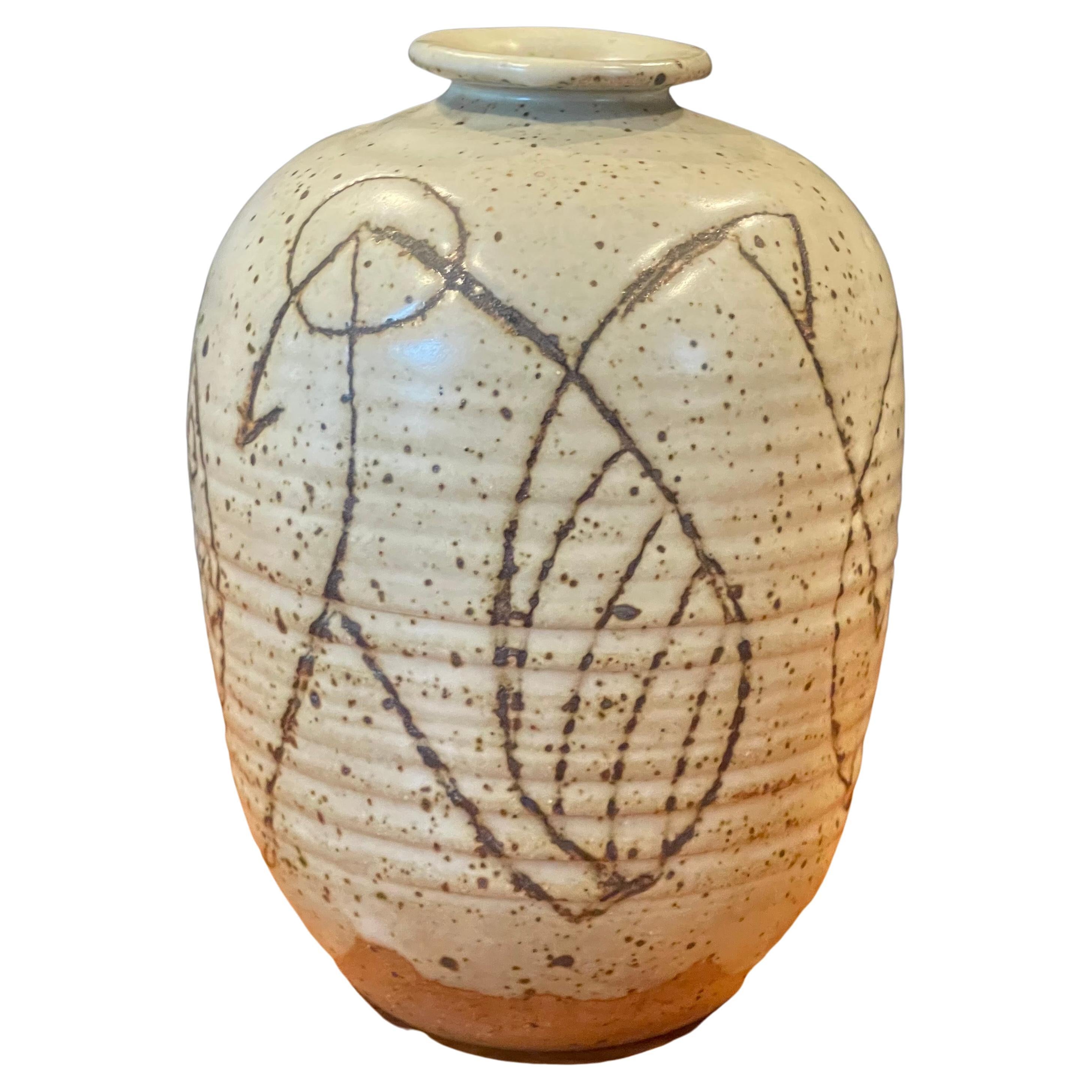Studio Pottery Vase Signed Brancusi, 20th Century at 1stDibs